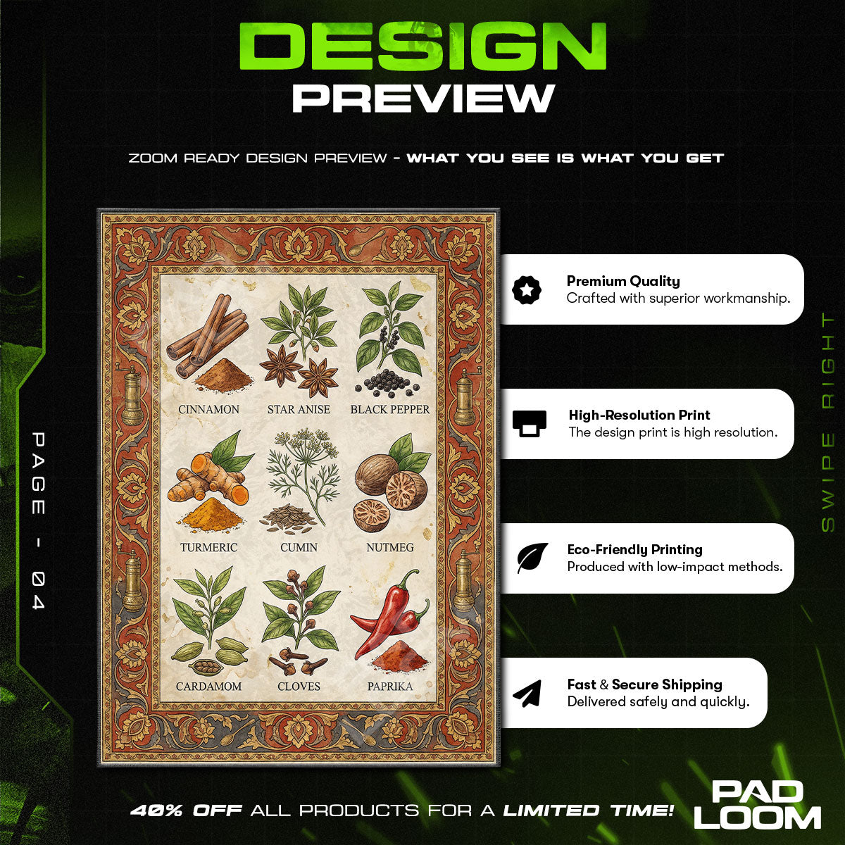 Spice Rack Botanical Kitchen Floor rug — main product view