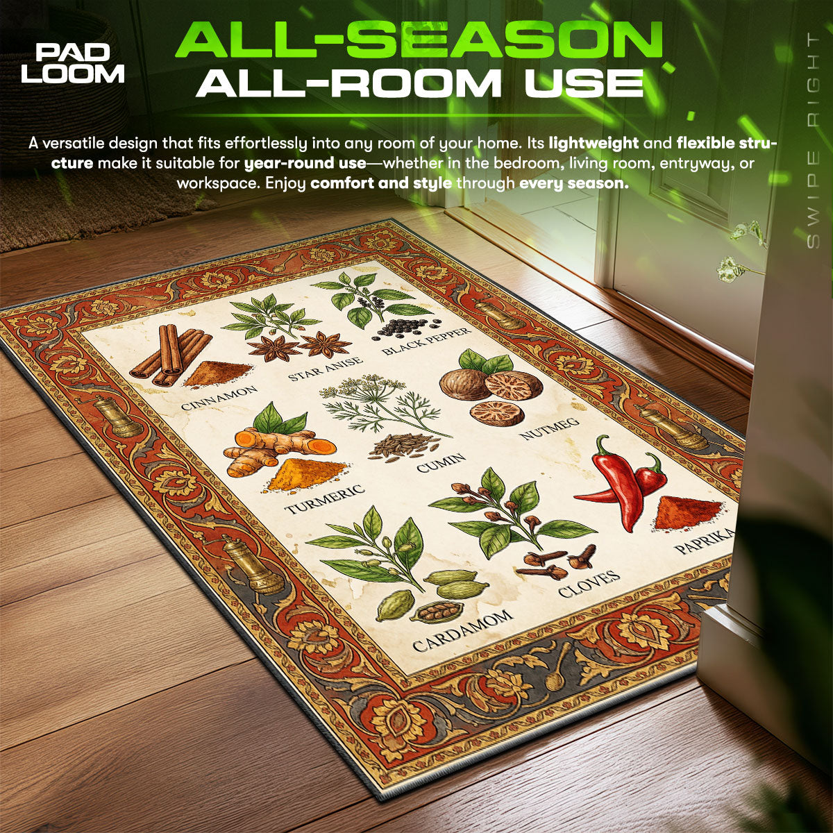 Detailed close-up of Spice rug pattern