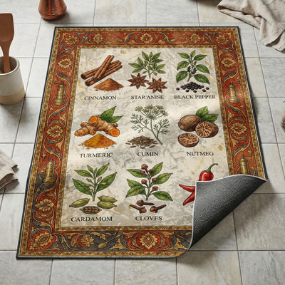 Spice Rack Rug — Botanical Kitchen Floor Mat