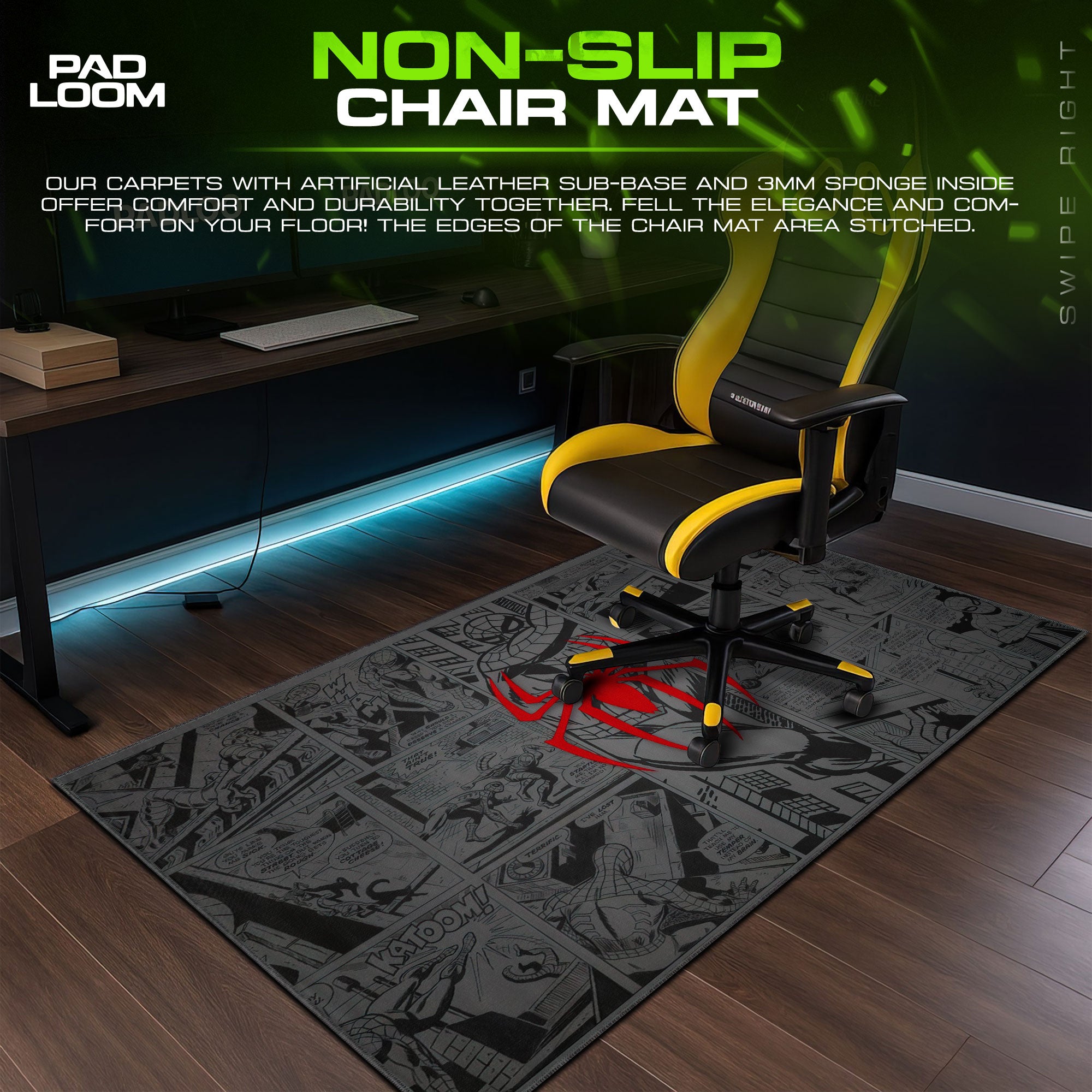 Spider-Man Comic Strip Mouse Pad, Heroic Gaming Desk Mat