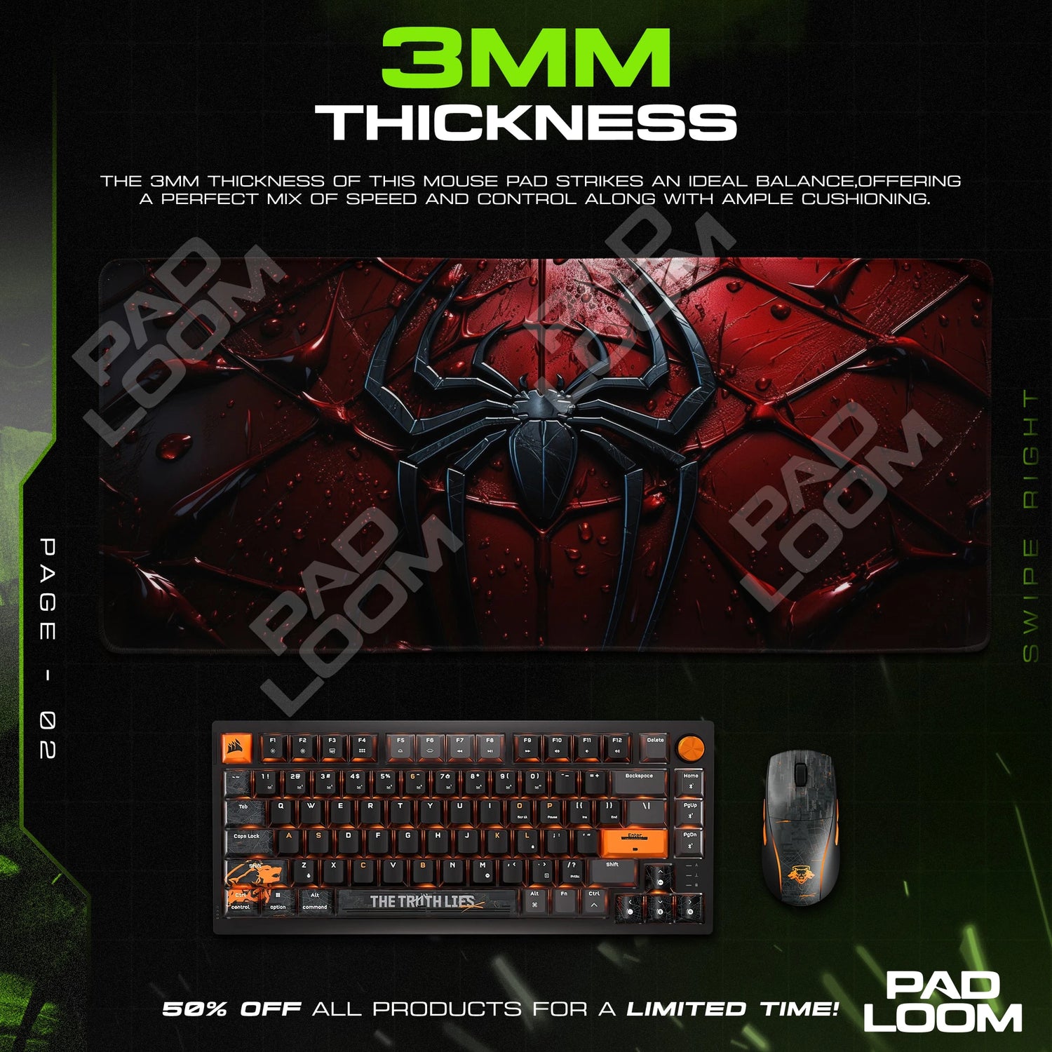 Spider-Man Crimson Web Mouse Pad - Marvel Desk Mat
