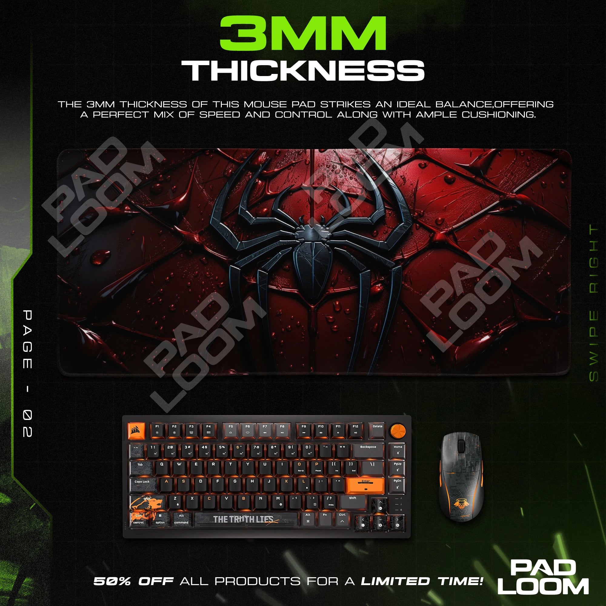 Spider-Man Crimson Web Mouse Pad - Marvel Desk Mat