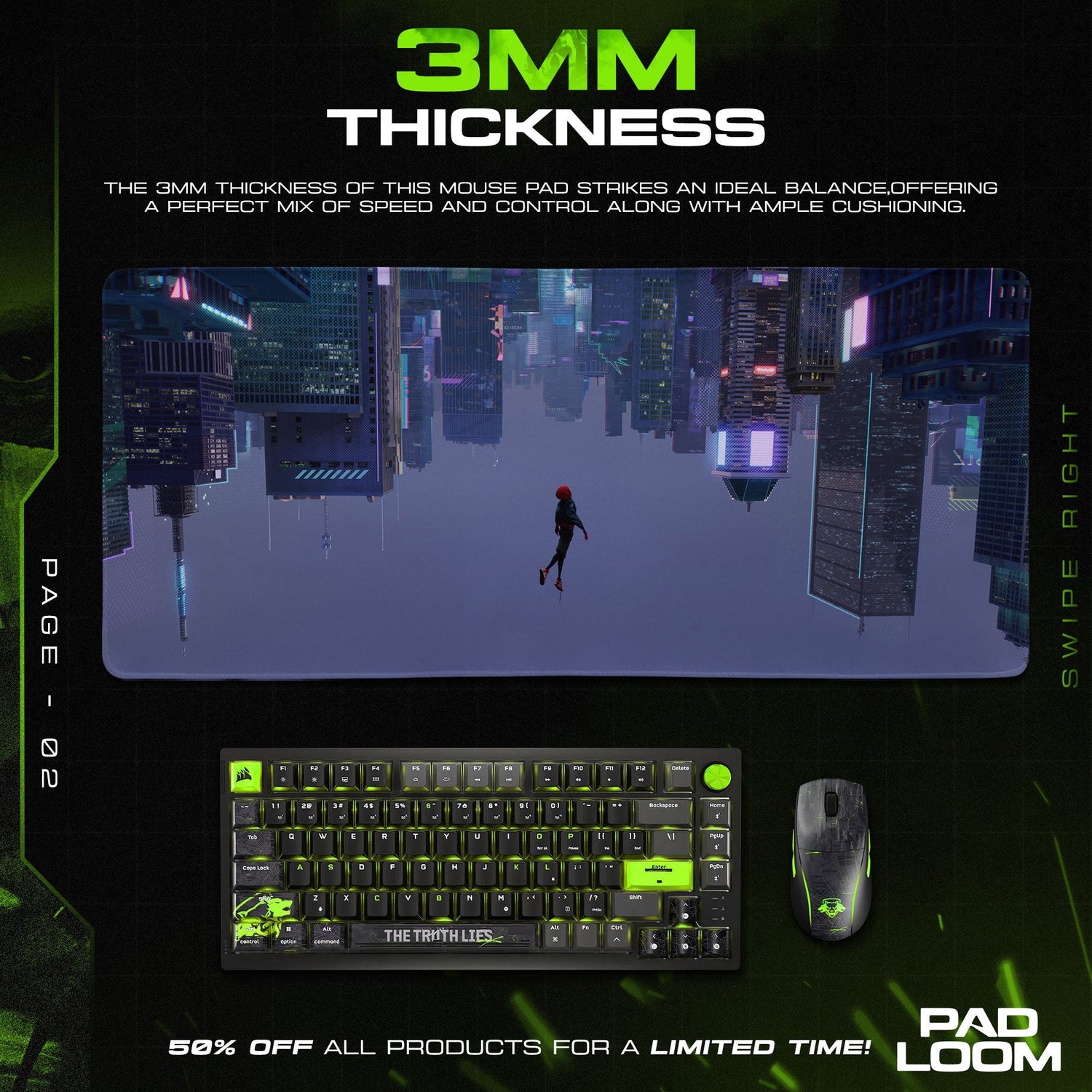 Spider-Man Into the Spider-Verse Mouse Pad, Marvel Gaming Desk Mat Padloom