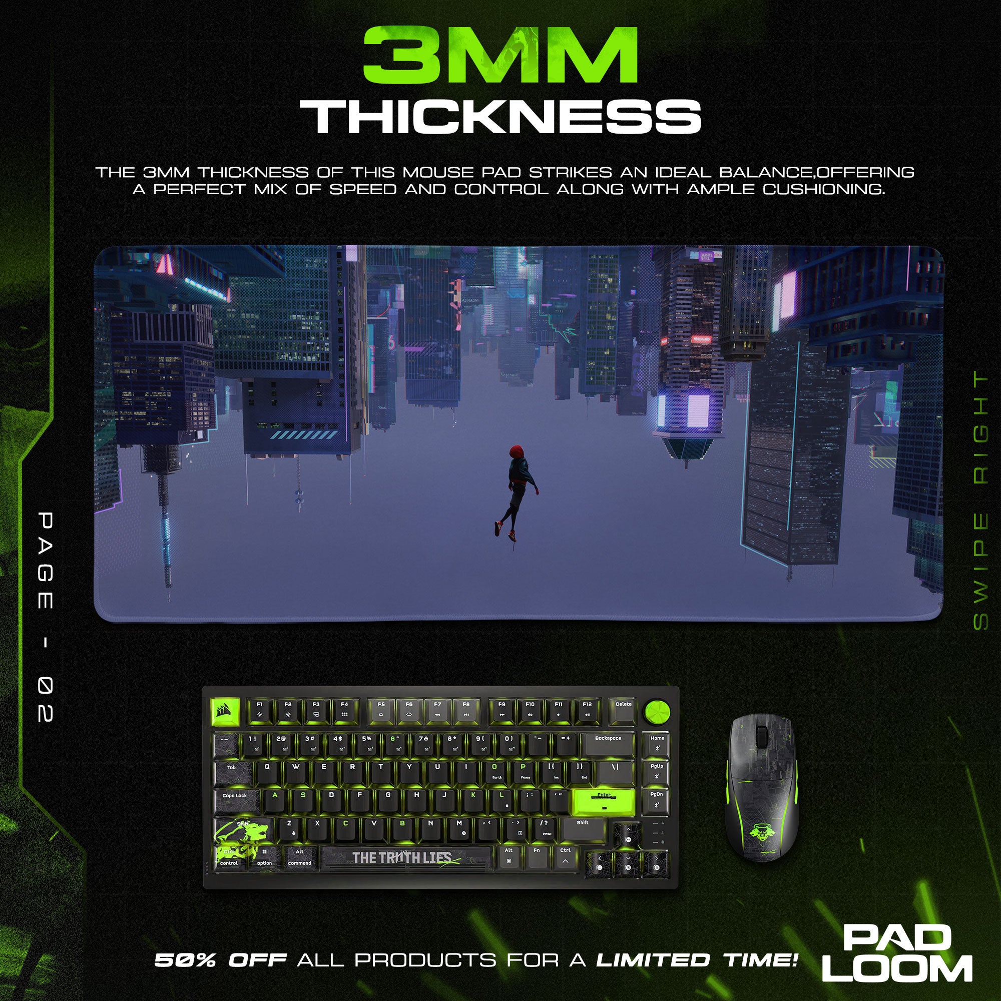 Spider-Man Into the Spider-Verse Mouse Pad, Marvel Gaming Desk Mat