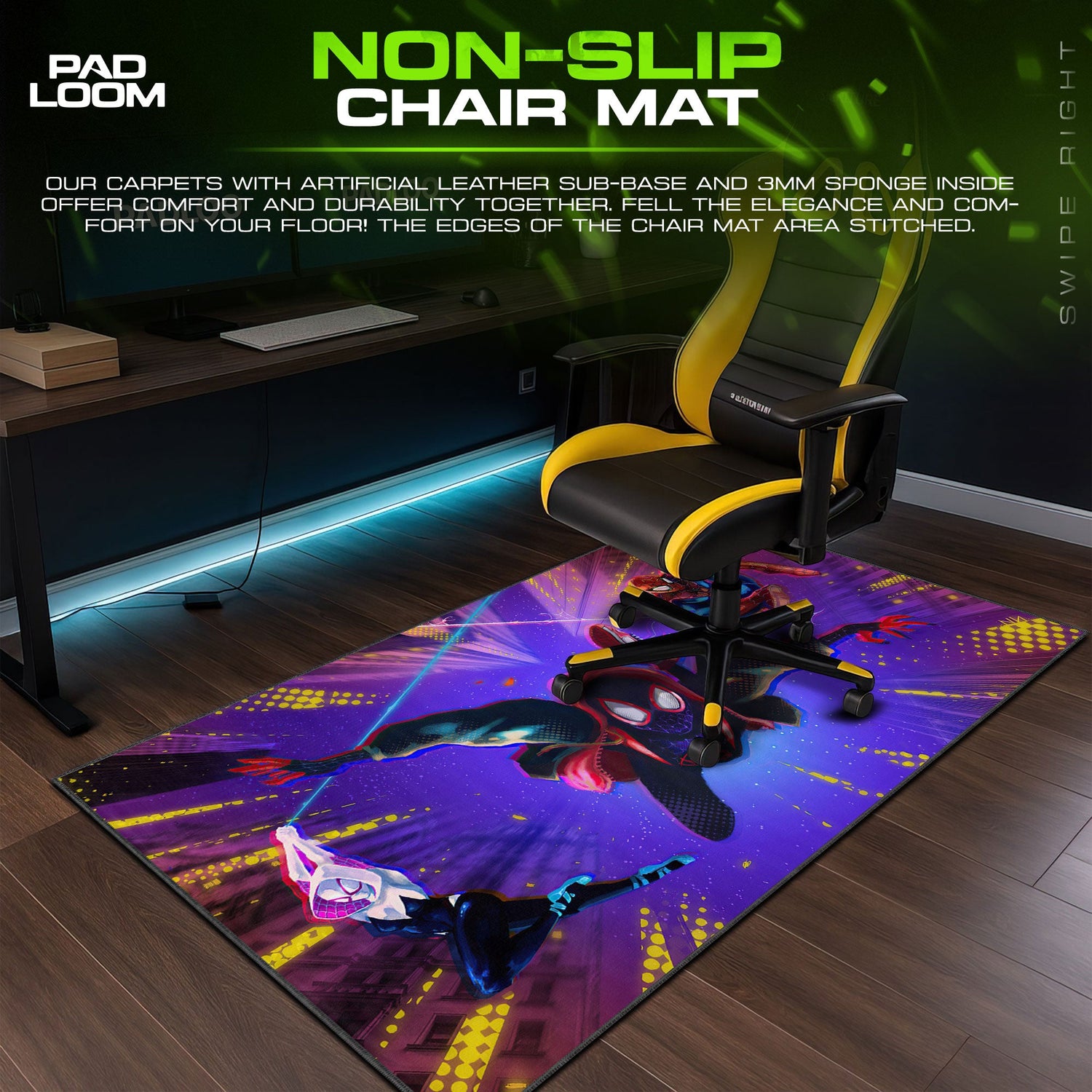 Spider-Man Mouse Pad, Into the Spider-Verse Gaming Desk Mat Padloom