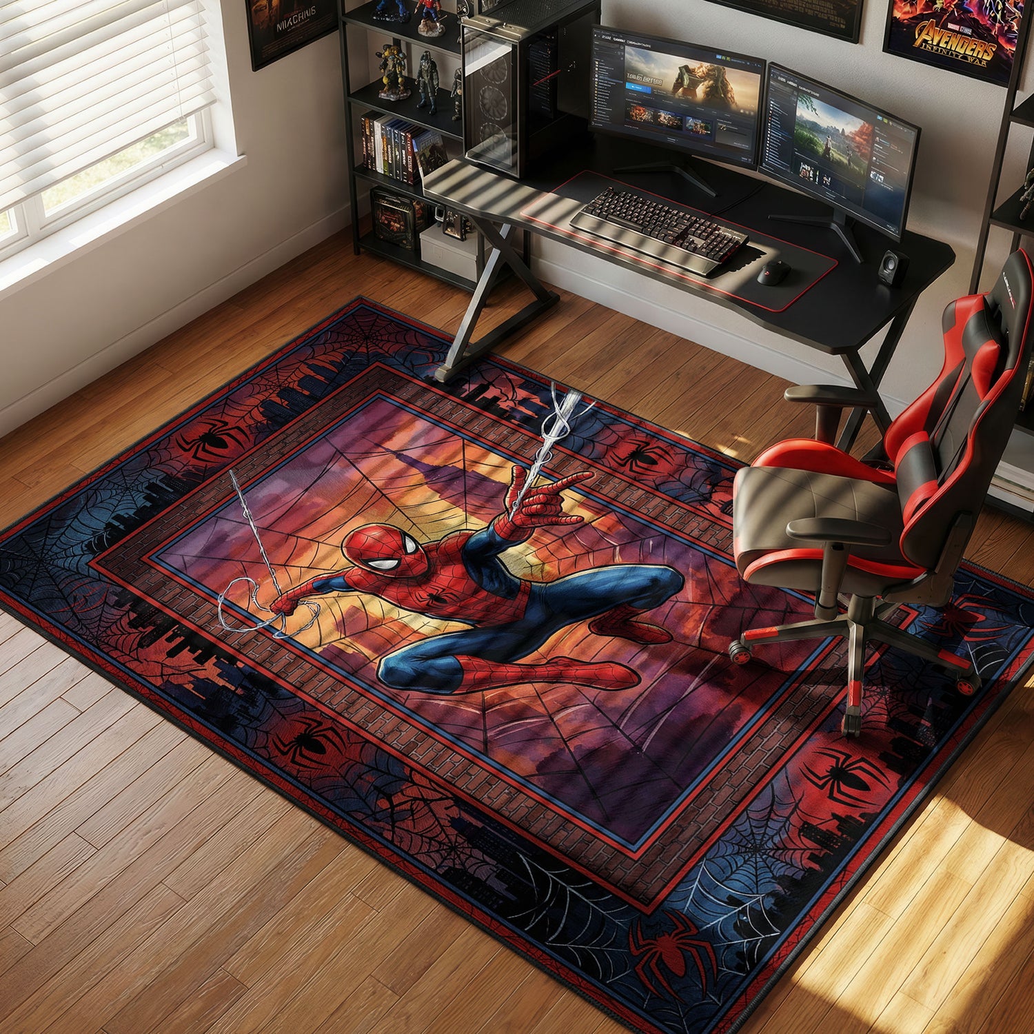 Spider-Man Sonnenuntergang Schaukelteppich - Marvels Spider-Man Stuhlmatte