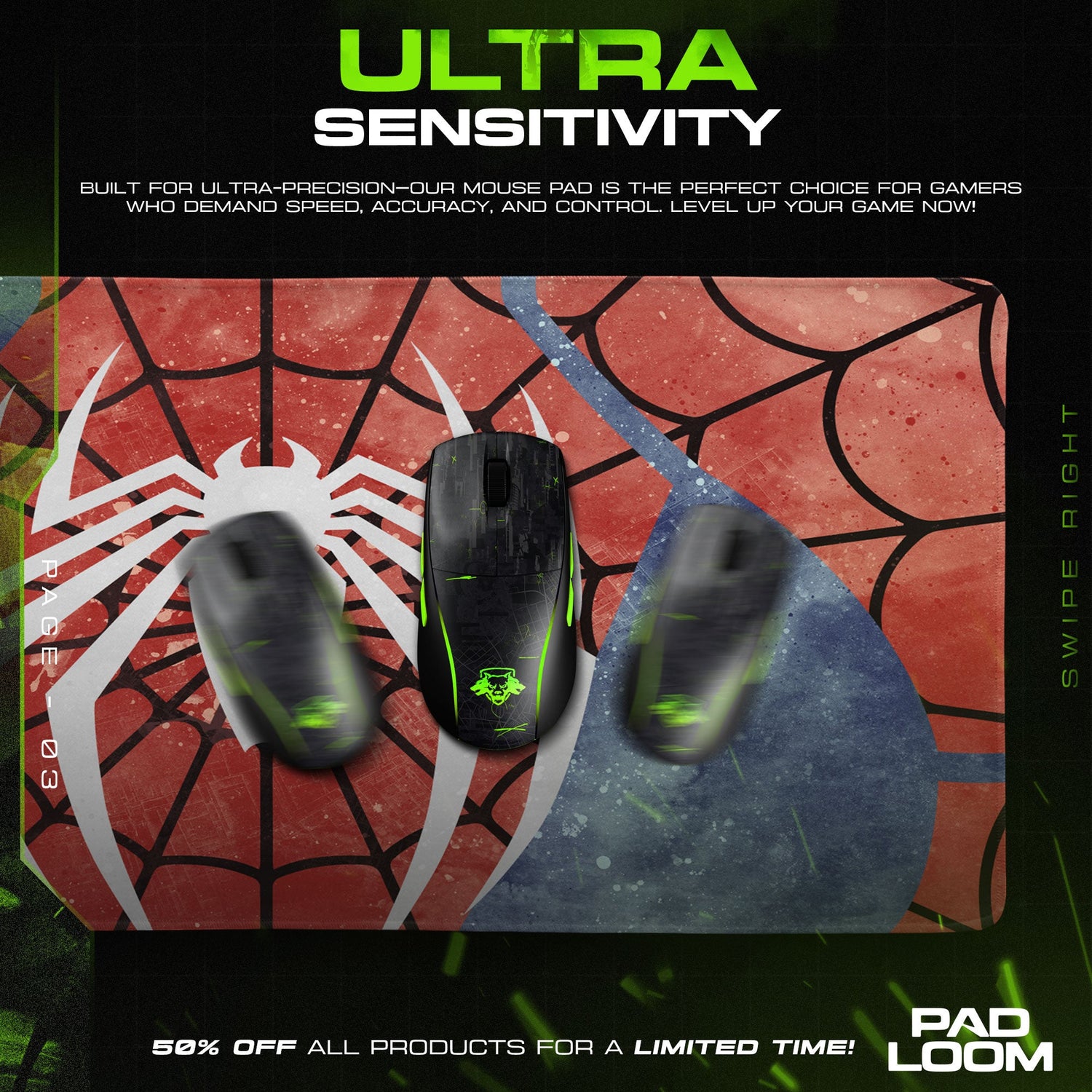 Spider-Man Web Emblem Mouse Pad, Cartoon Gaming Desk Mat Padloom