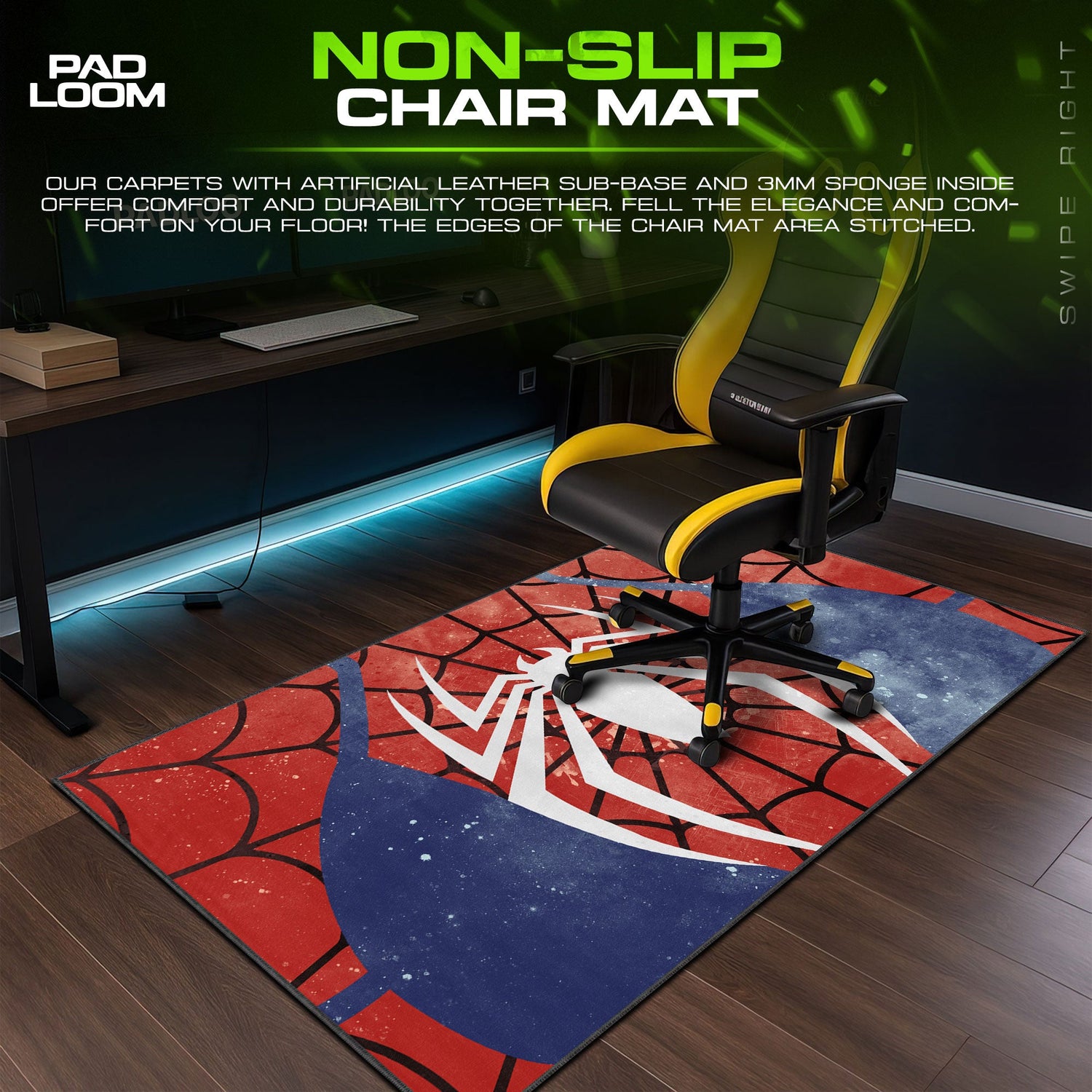 Spider-Man Web Emblem Mouse Pad, Cartoon Gaming Desk Mat Padloom