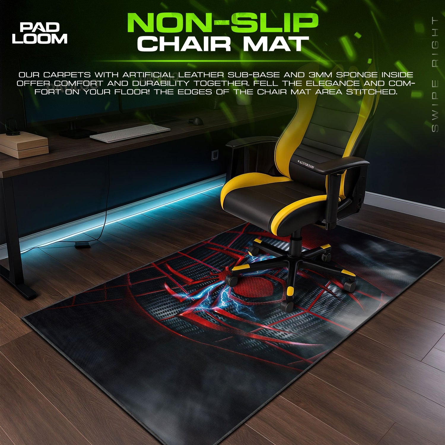 Spider-Man Miles Morales Mouse Pad – Electric Suit Gaming Desk Mat Padloom