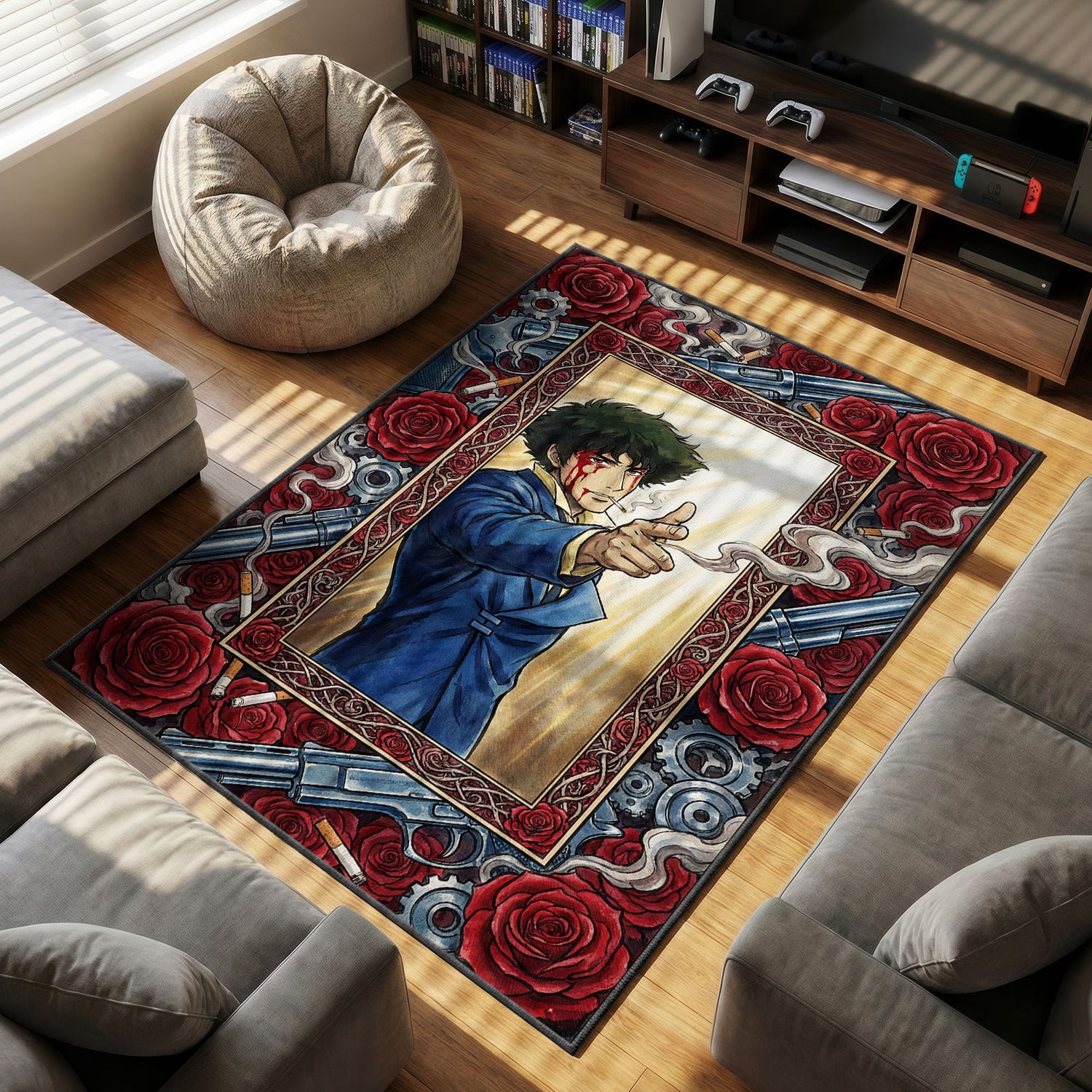 Spike Spiegel Bang Finale Rug - Cowboy Bebop Chair Mat