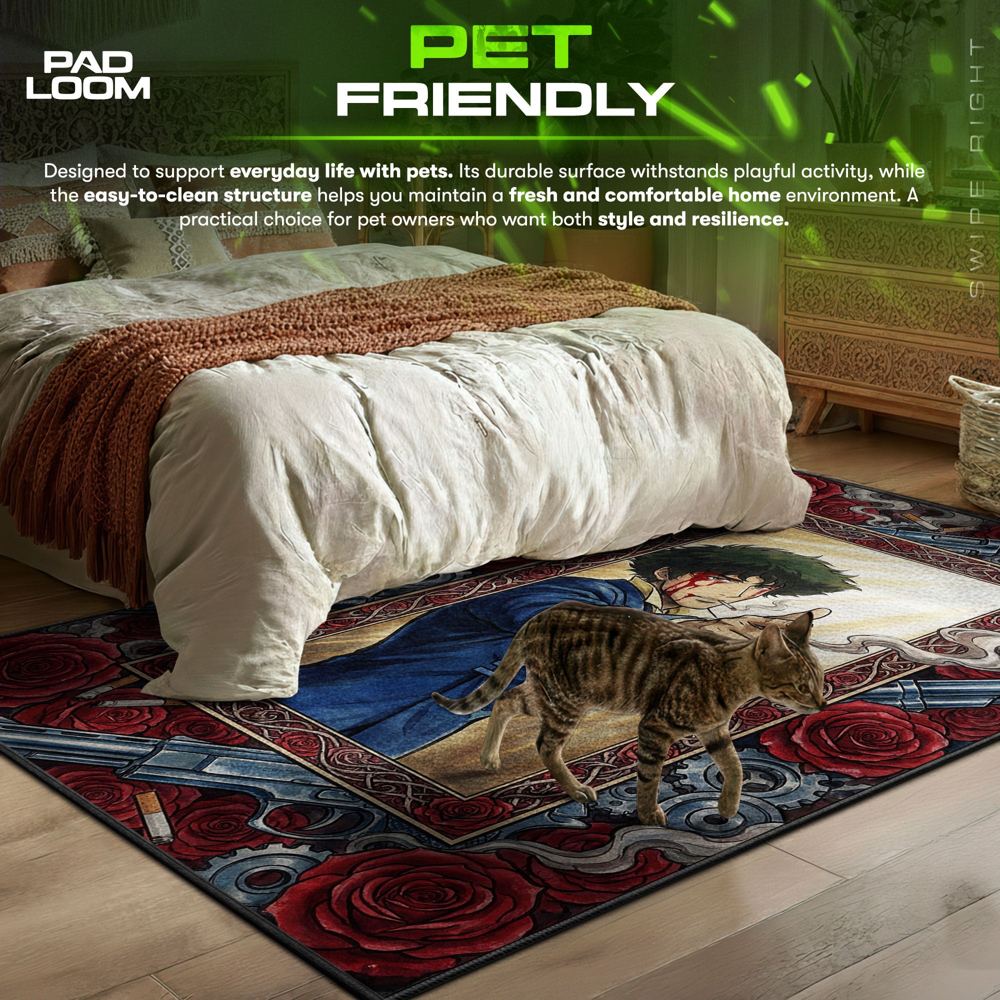 Spike Spiegel Bang Finale Rug - Cowboy Bebop Chair Mat