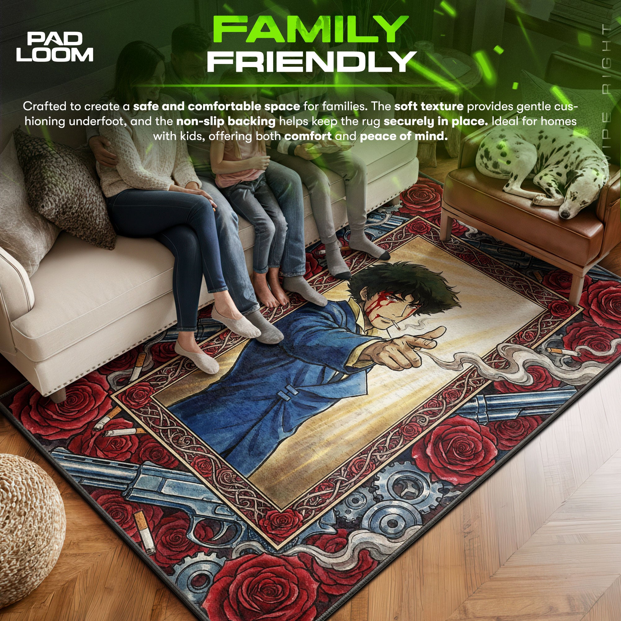 Spike Spiegel Bang Finale Rug - Cowboy Bebop Chair Mat