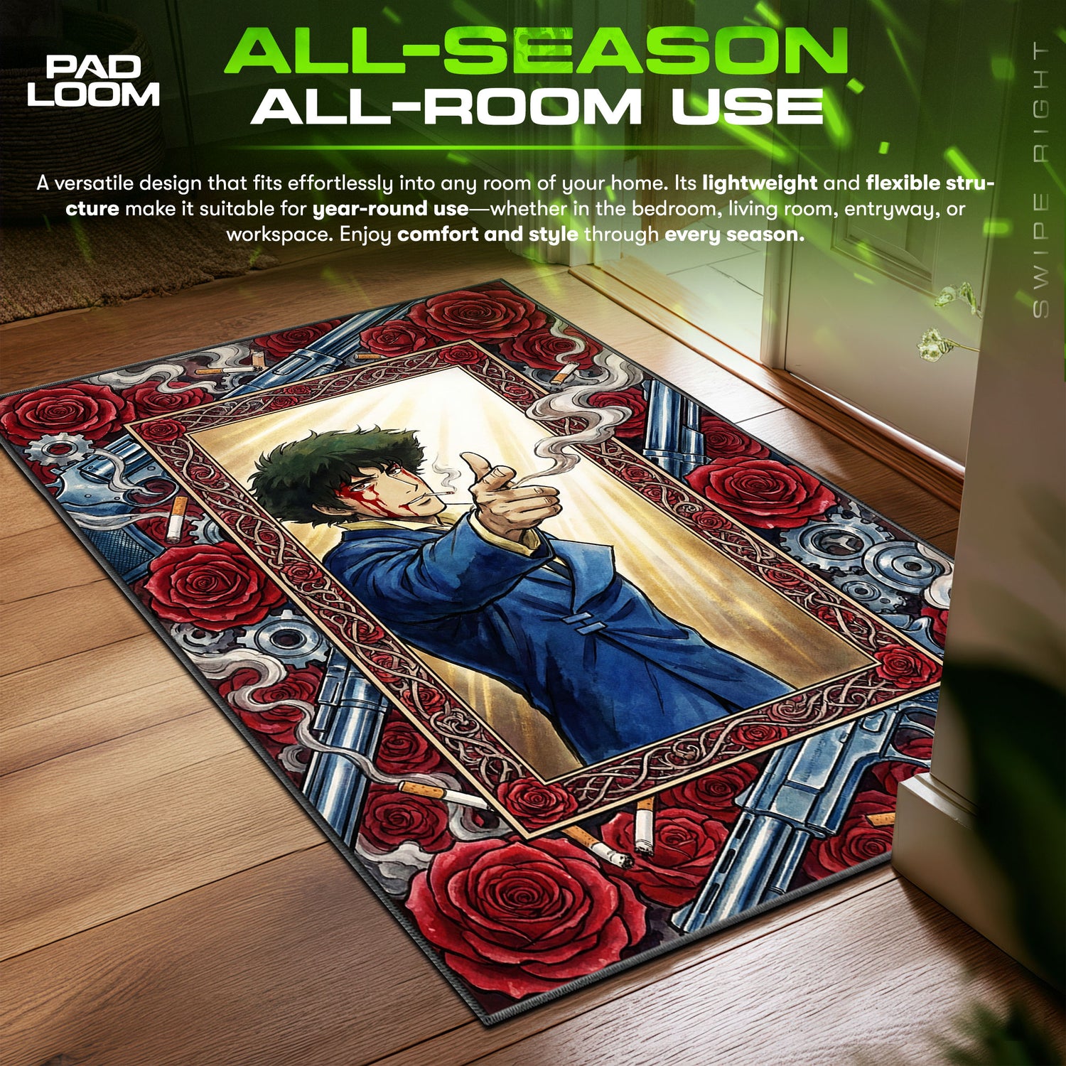 Spike Spiegel Bang Finale Rug - Cowboy Bebop Chair Mat