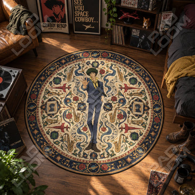 Spike Waving Round Rug - Cowboy Bebop Chair Mat