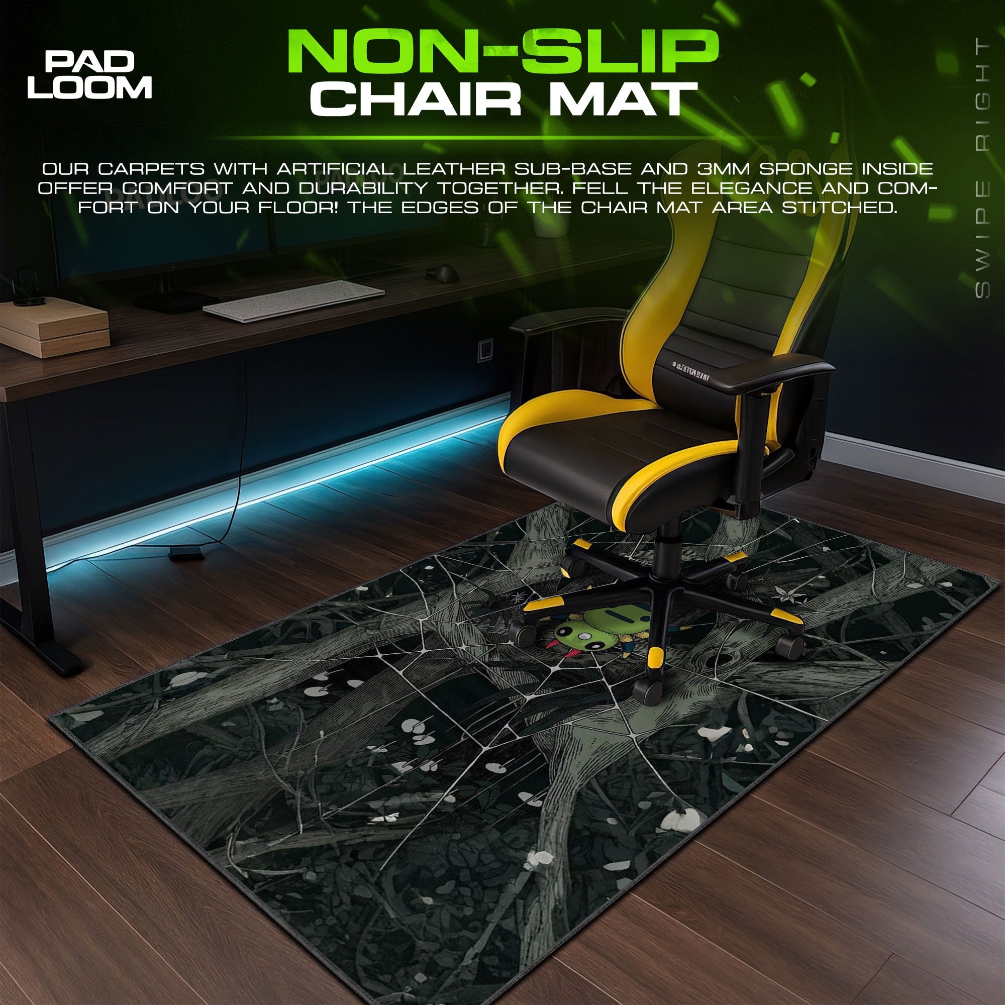 Spinarak Web Mouse Pad - Forest Hunter Gaming Desk Mat