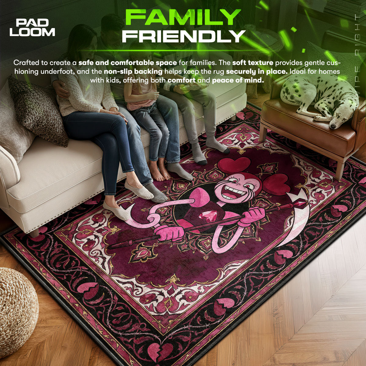 Spinel Heartbreaker Steven Universe Cartoon Area fan rug — premium quality print