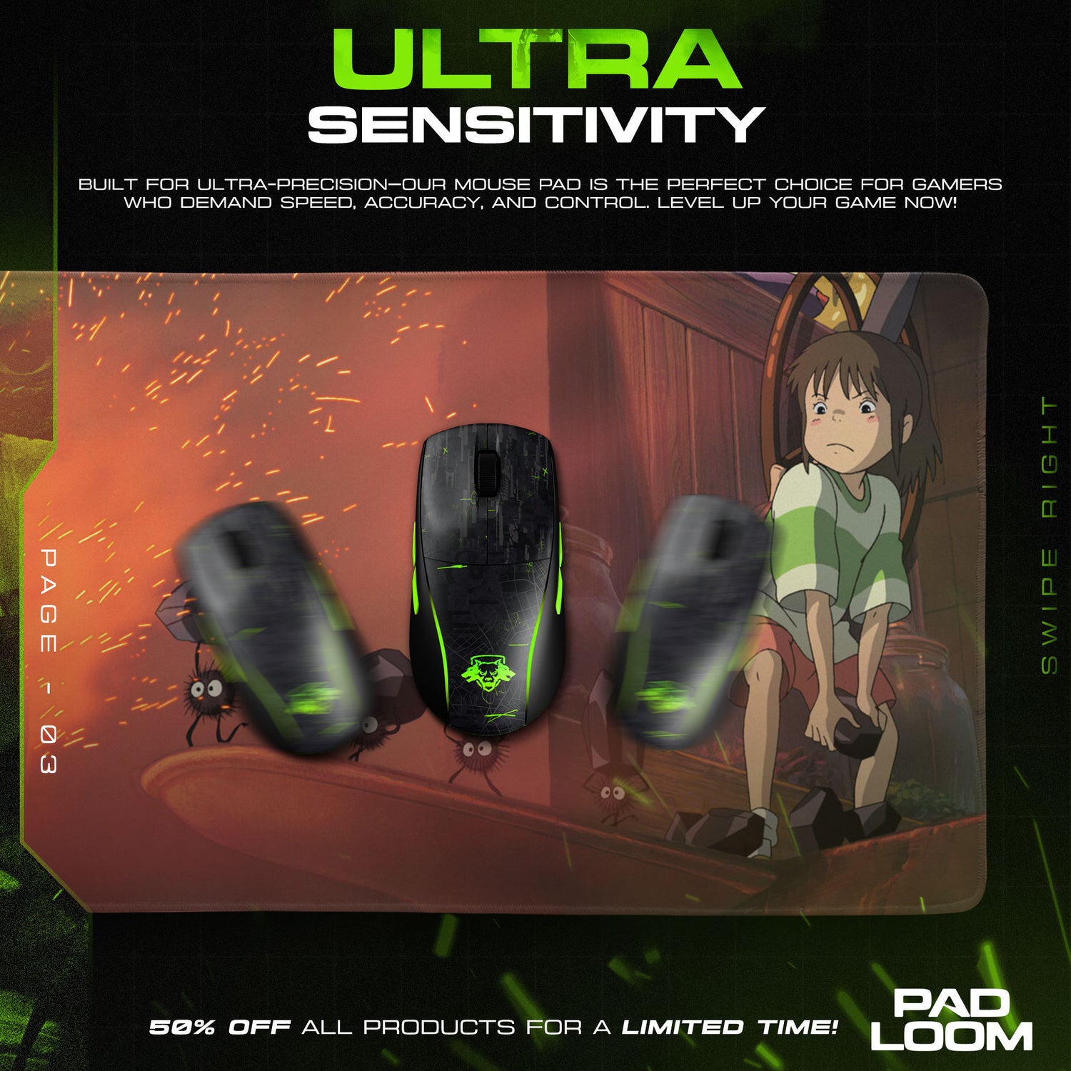 Ghibli character design printed on mouse pad