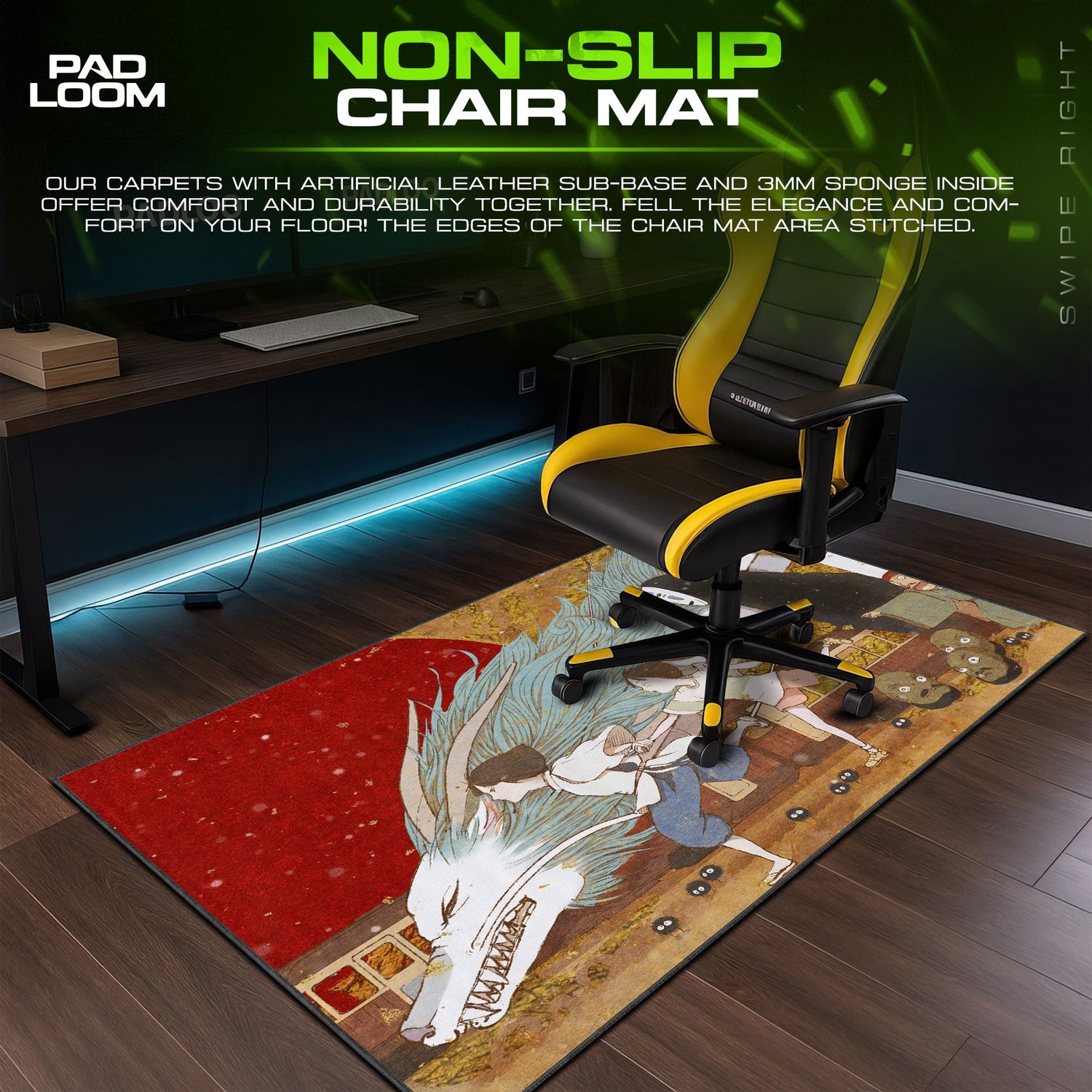 Spirited Away Journey Mouse Pad, Studio Ghibli Gaming Desk Mat Padloom