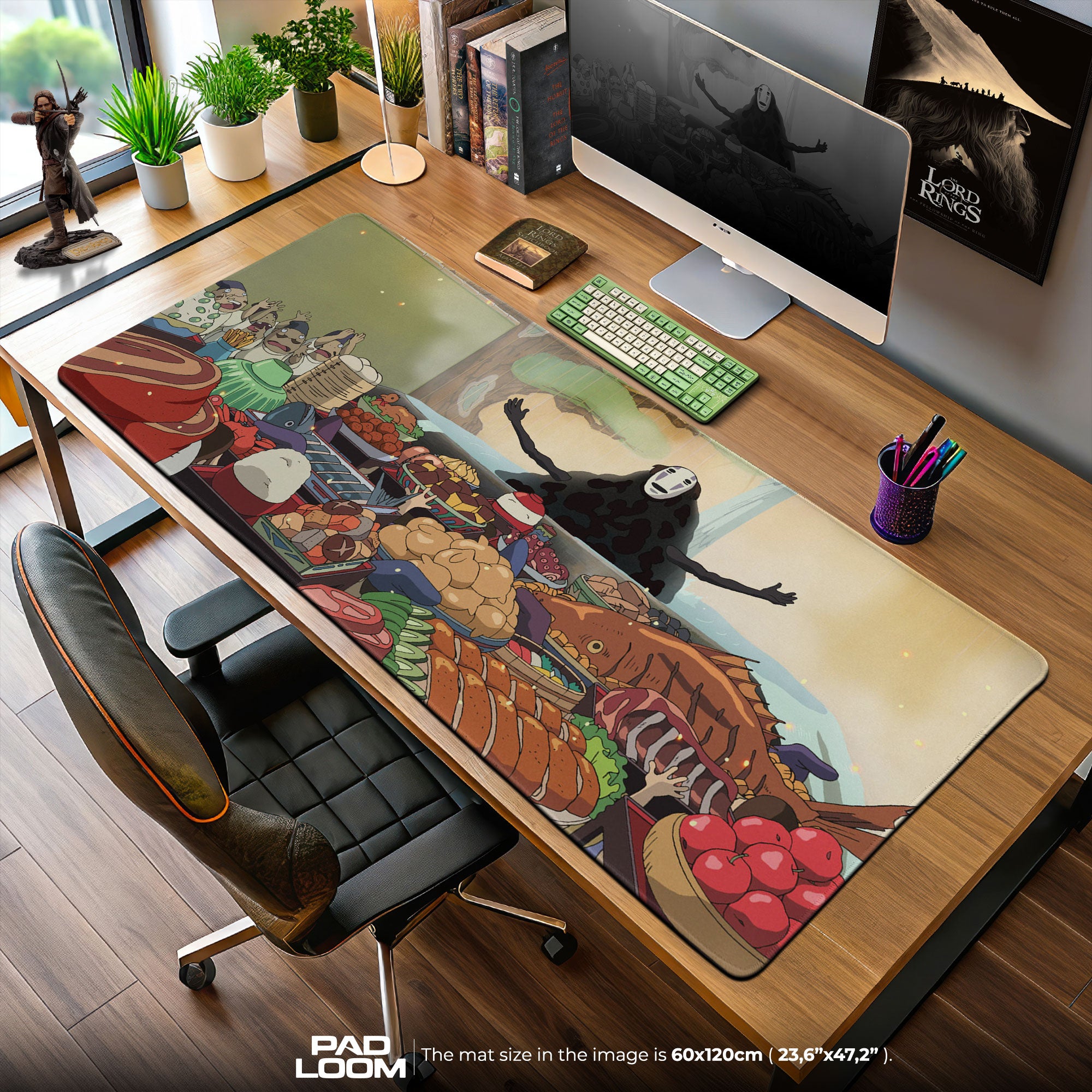 Spirited Away Mouse Pad, No Face Feast Gaming Desk Mat
