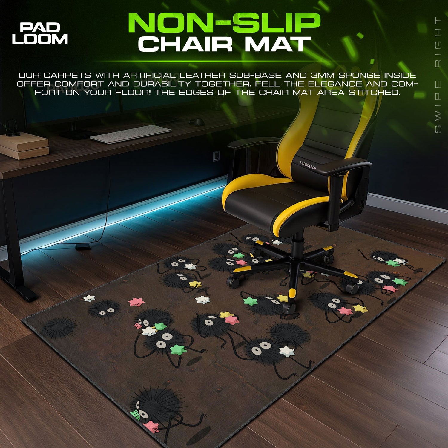 Spirited Away Mouse Pad, Soot Sprites Candy Gaming Desk Mat Padloom