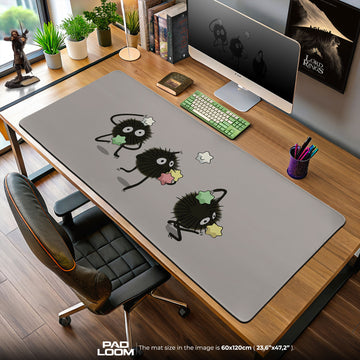 Spirited Away Mouse Pad, Soot Sprites Stars Gaming Desk Mat