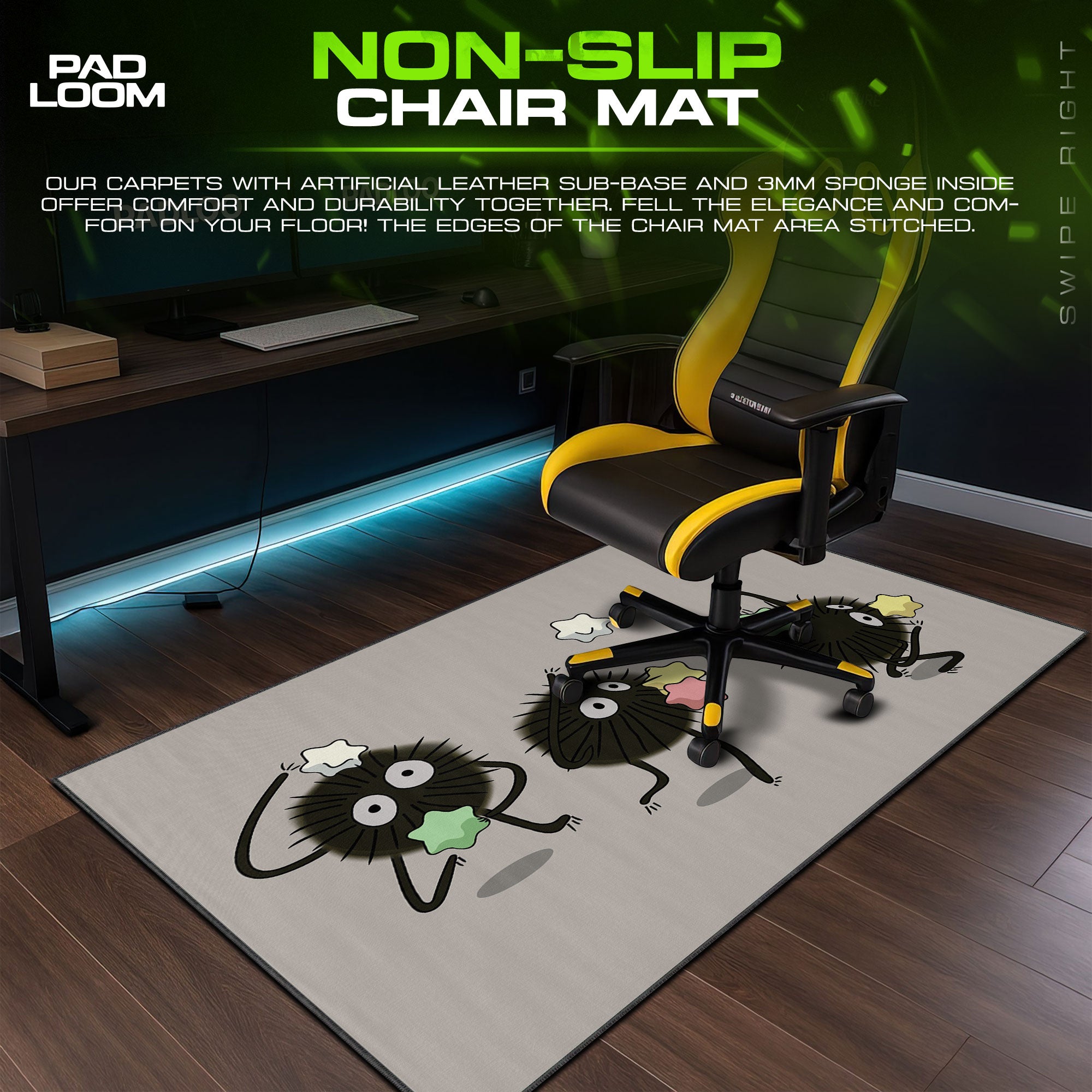 Spirited Away Mouse Pad, Soot Sprites Stars Gaming Desk Mat