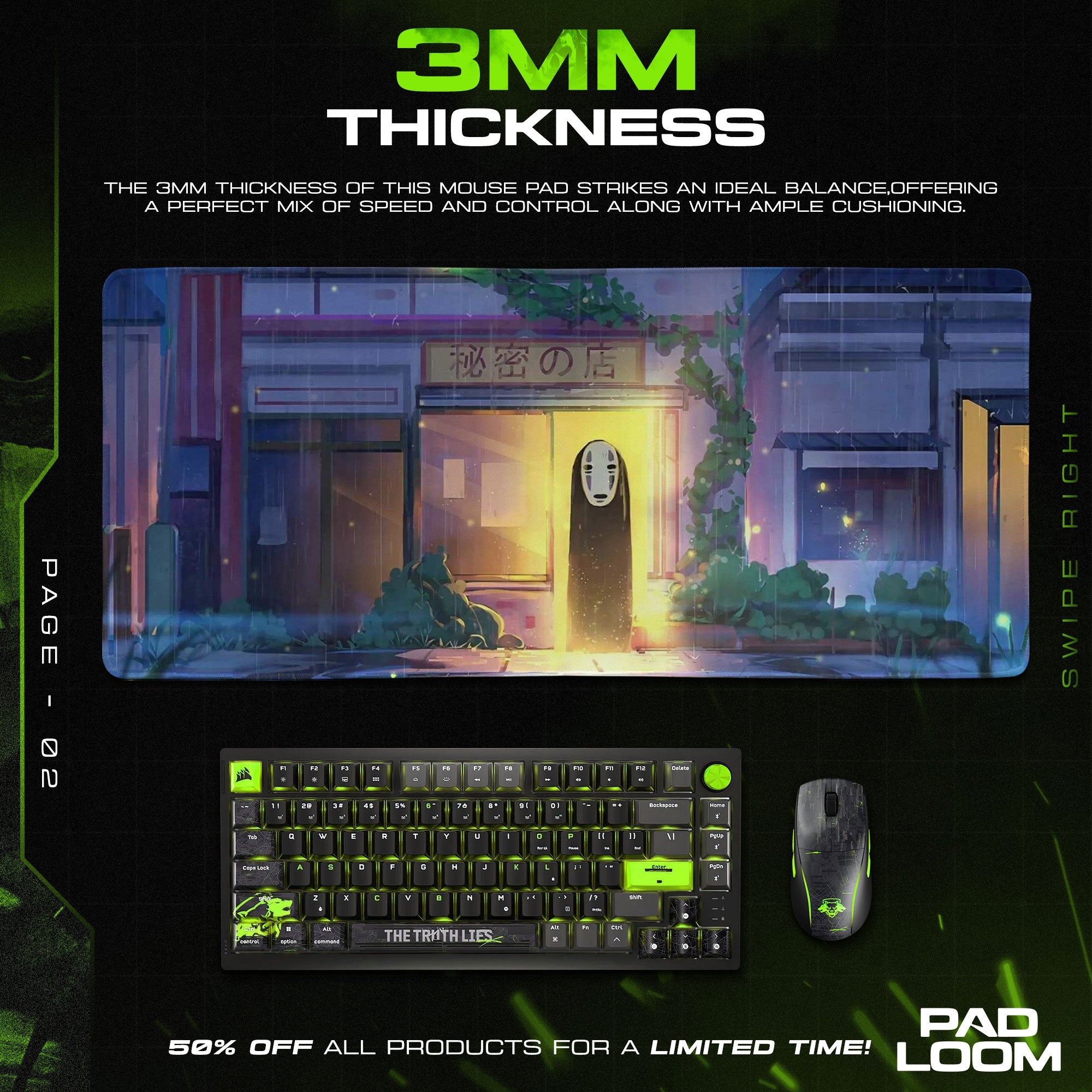 Spirited Away No-Face Mouse Pad - Studio Ghibli Anime Desk Mat Padloom