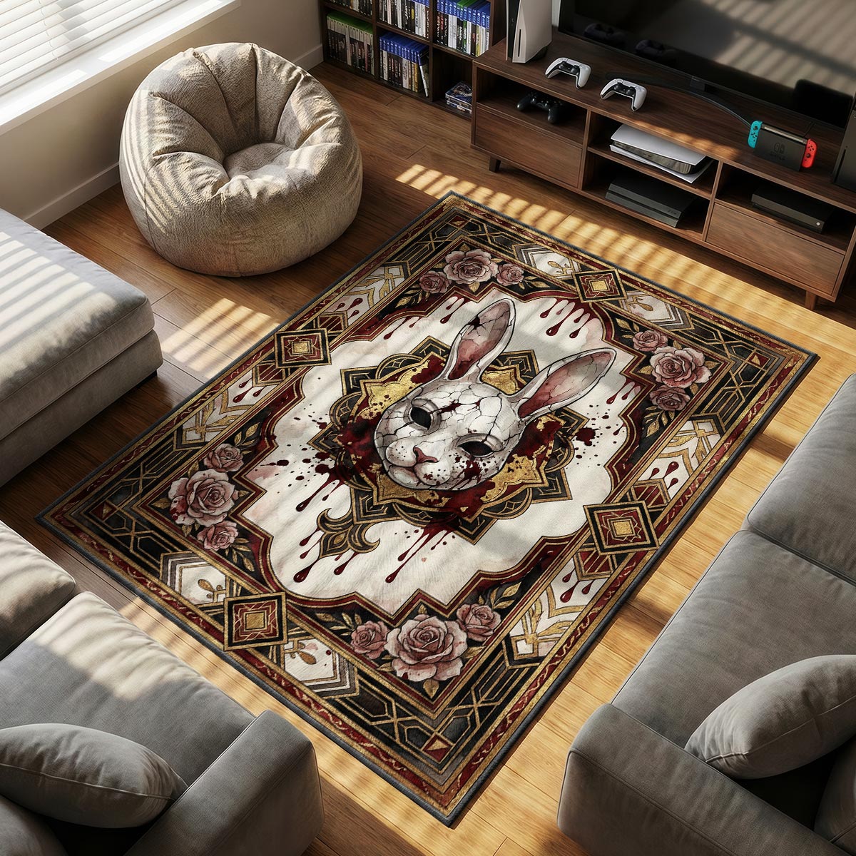 Splicer Rabbit Gothic Rug - BioShock Chair Mat
