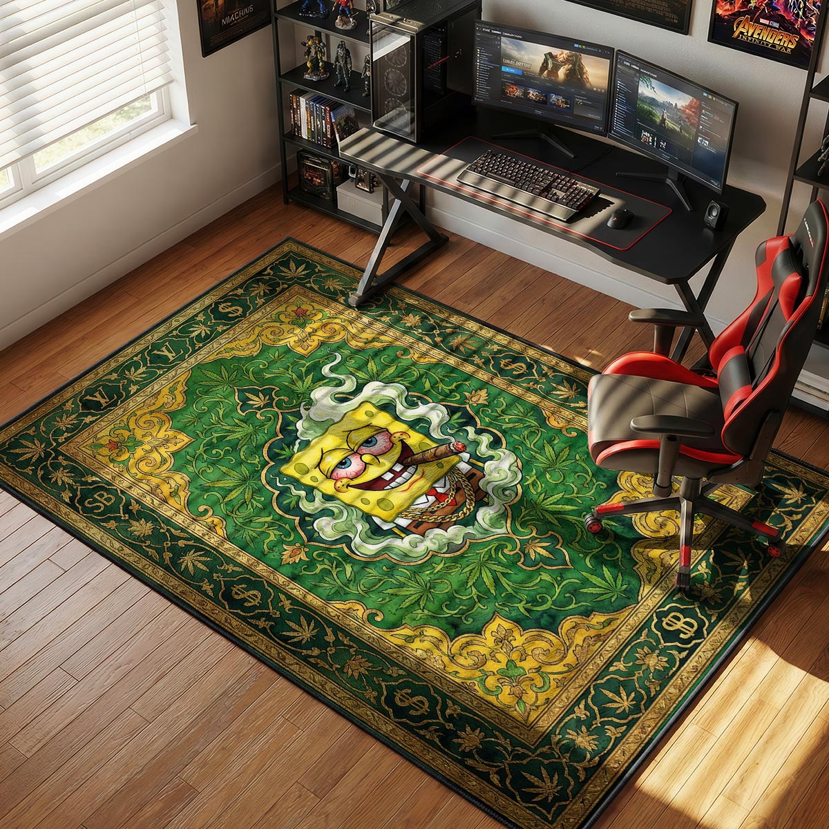 Spongebob High Life Luxury Stoner Floor rug — main product view