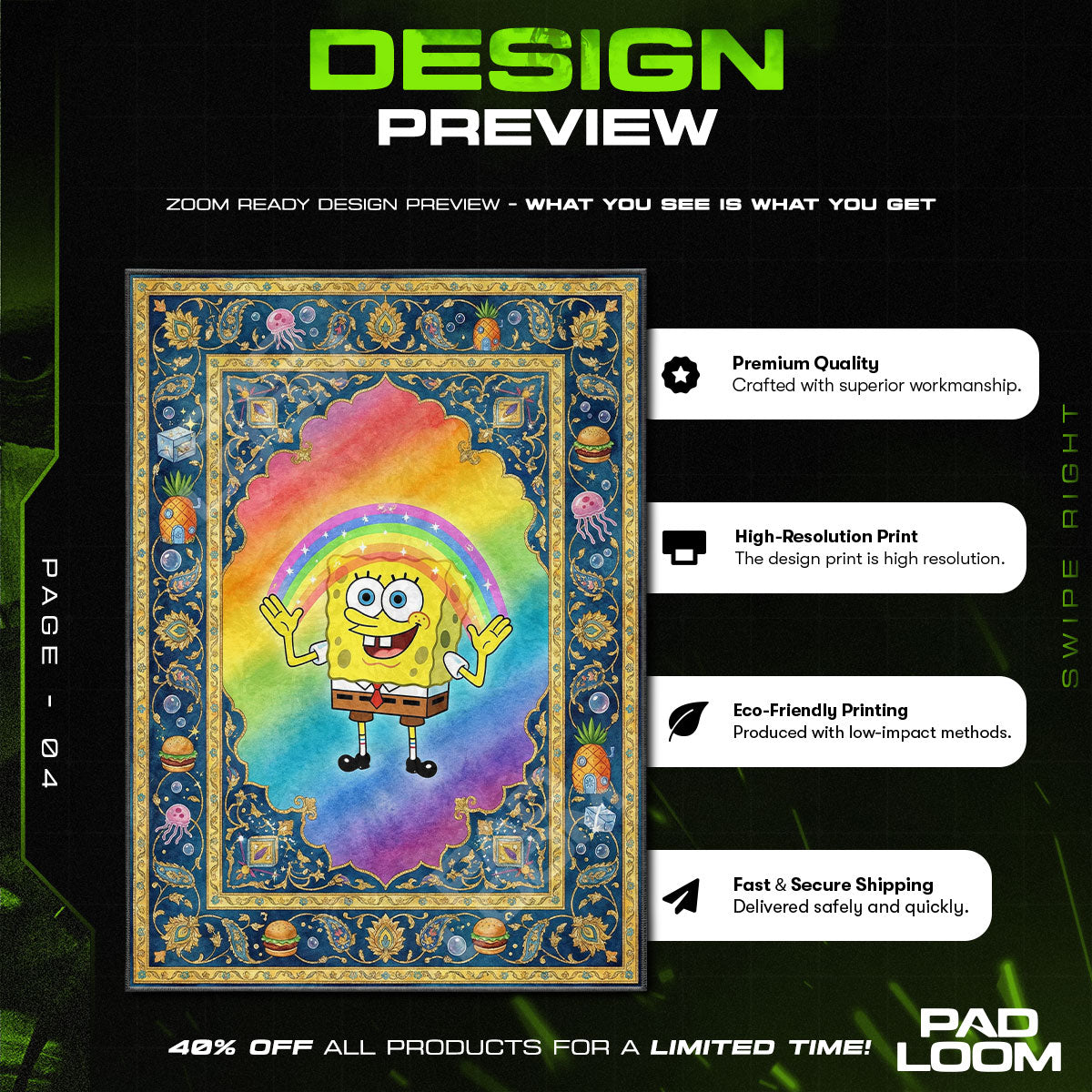 SpongeBob Imagination SpongeBob Cartoon Area rug — main product view