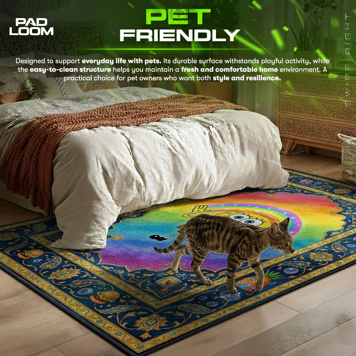 SpongeBob Imagination themed area rug for home decor fans