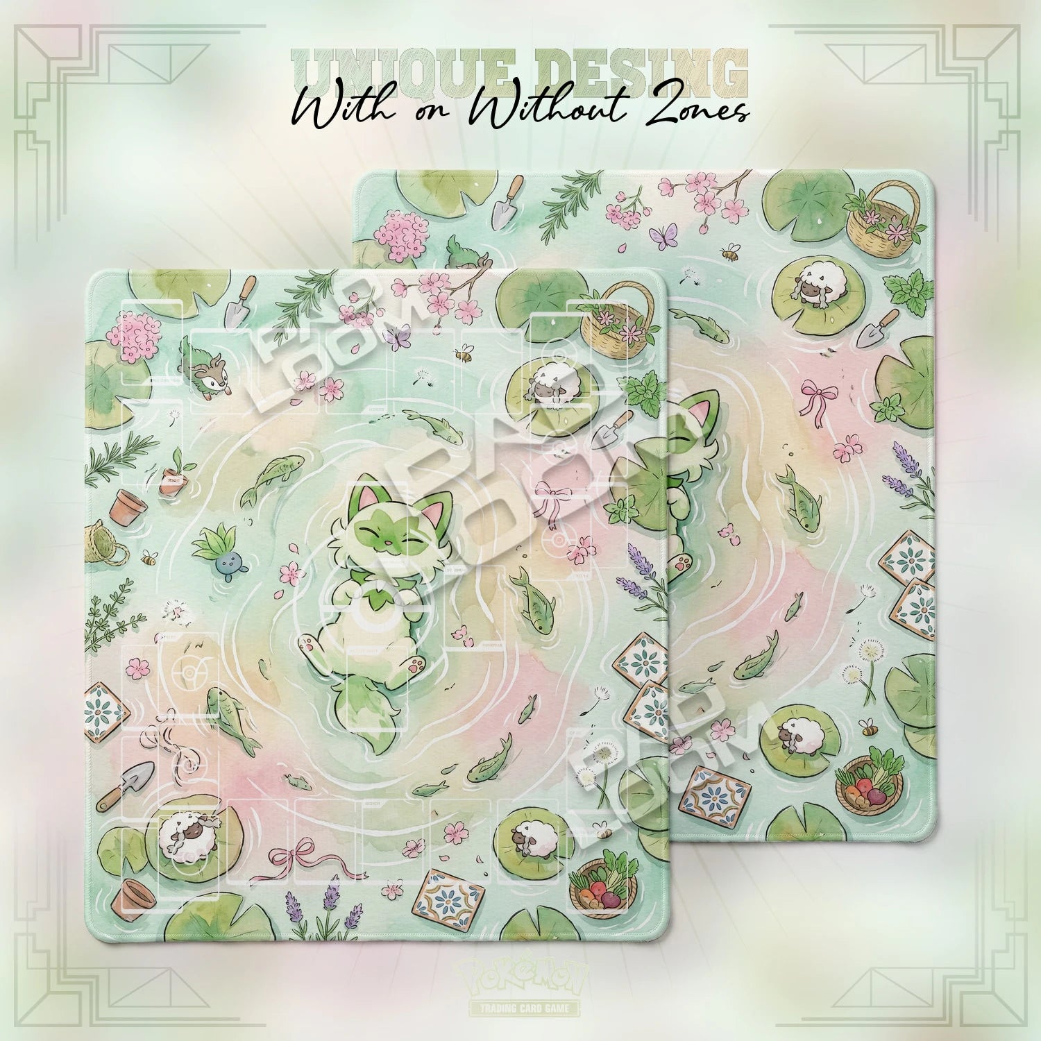 Sprigatito Sprout Playmat - 2 Player Pokemon TCG