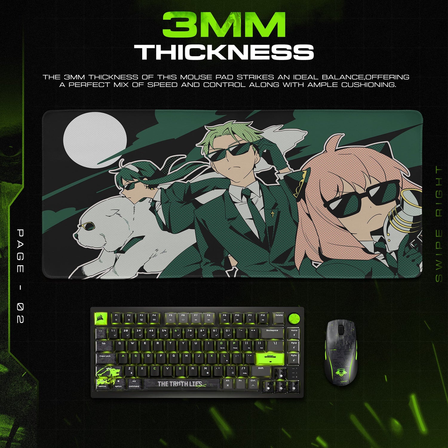 Spy x Family Cool Shades Trio Mouse Pad – Anime Desk Mat Padloom