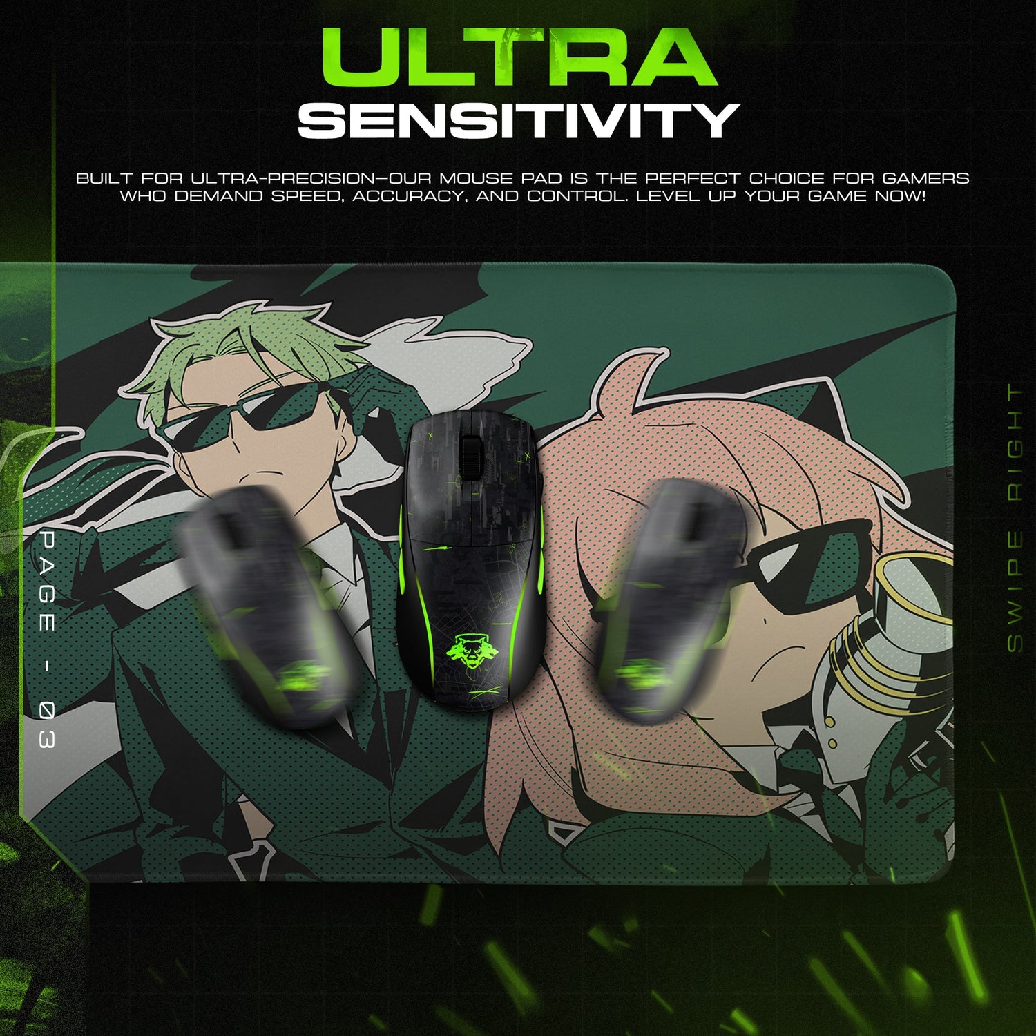 Spy x Family Cool Shades Trio Mouse Pad – Anime Desk Mat Padloom