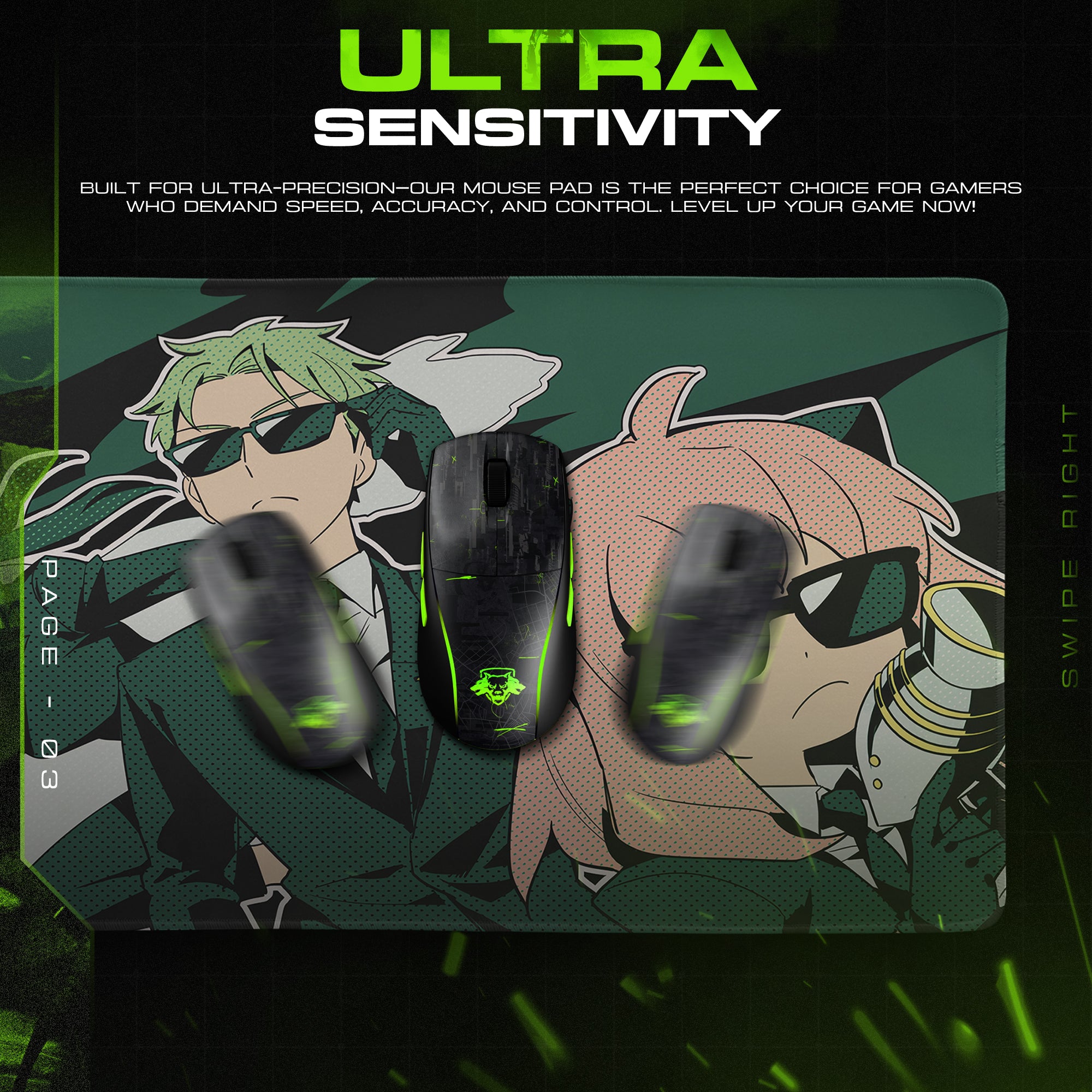 Spy x Family Cool Shades Trio Mouse Pad – Anime Desk Mat
