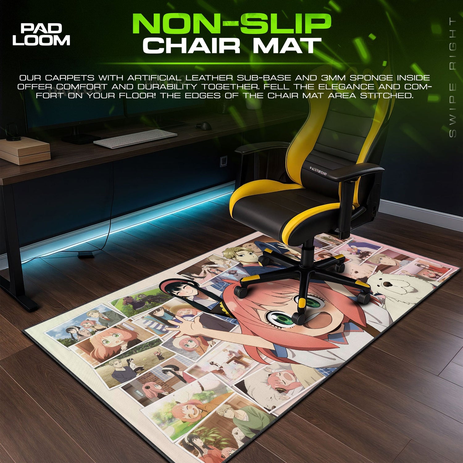 Spy x Family Mouse Pad, Anya Collage Gaming Desk Mat Padloom