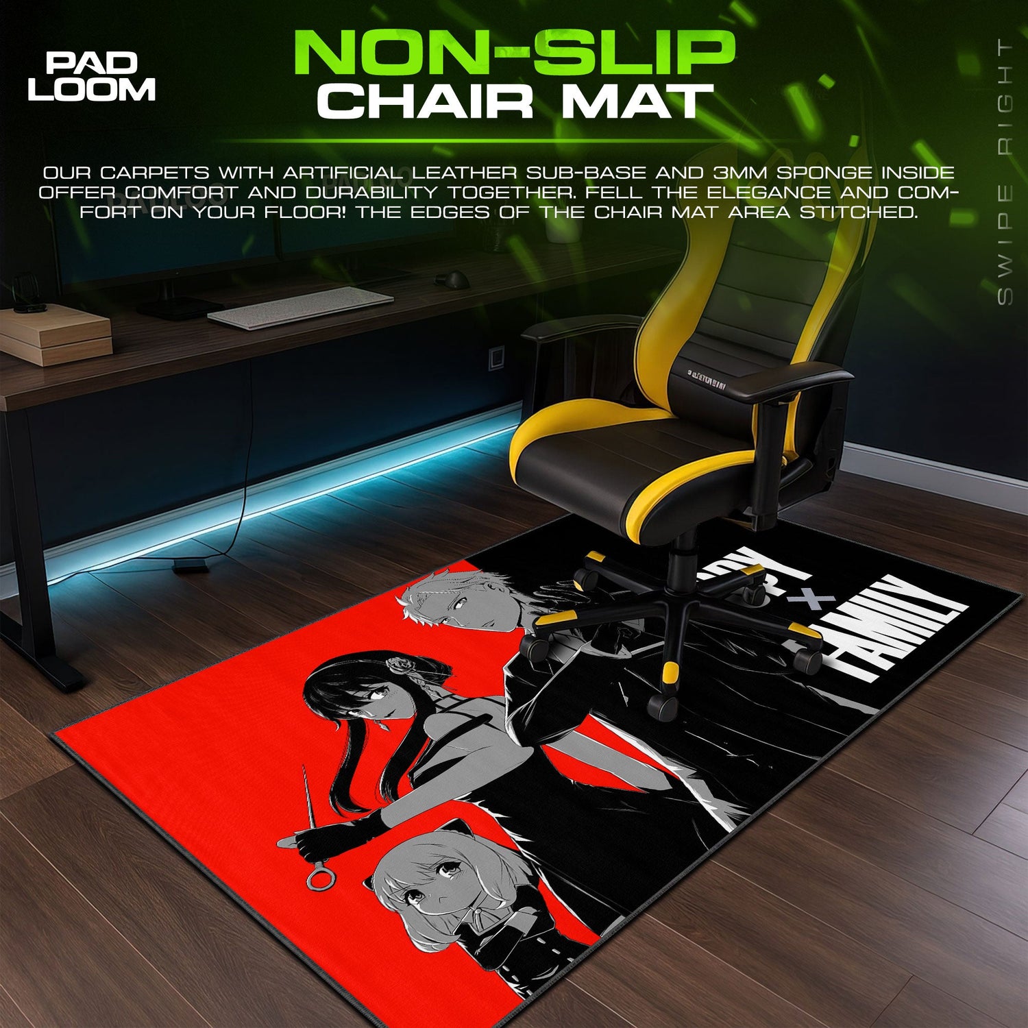 Spy x Family Mouse Pad – Shadow Trio Anime Desk Mat Padloom