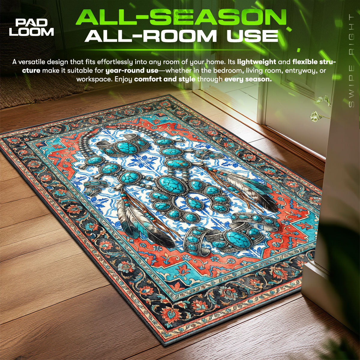 Detailed close-up of Squash rug pattern