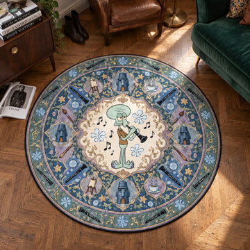 Squidward Clarinet Round Rug - SpongeBob Chair Mat