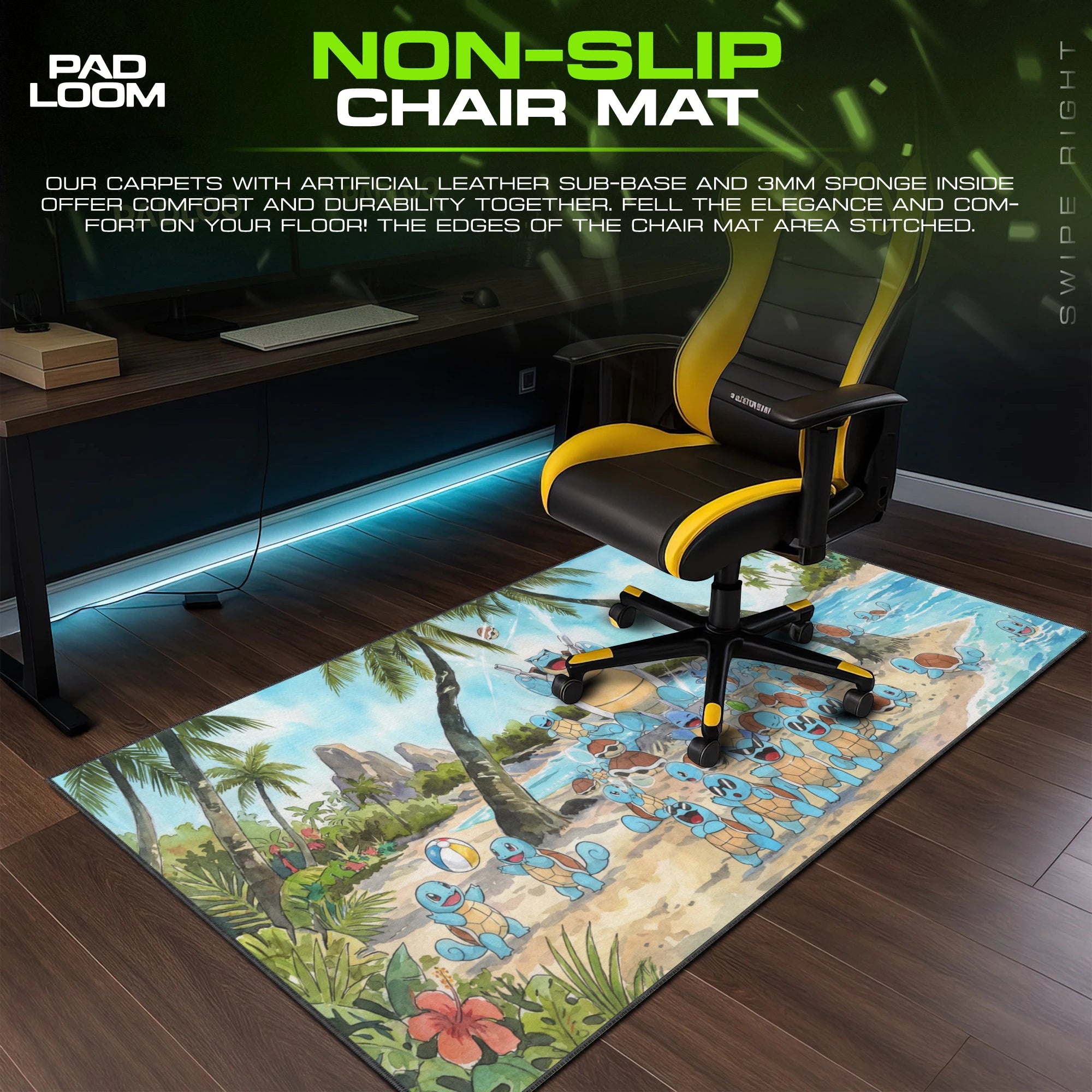 Squirtle Beach Party Mouse Pad - Pokemon Desk Mat