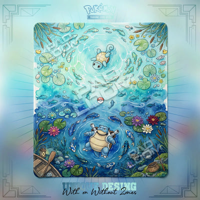 Squirtle Blastoise Playmat - 2 Player Pokemon TCG Mat