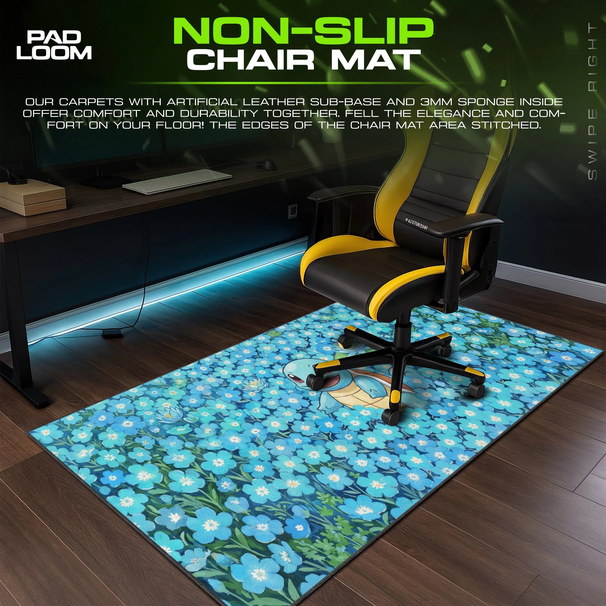 Squirtle Forget-Me-Not Mouse Pad - Pokémon Desk Mat