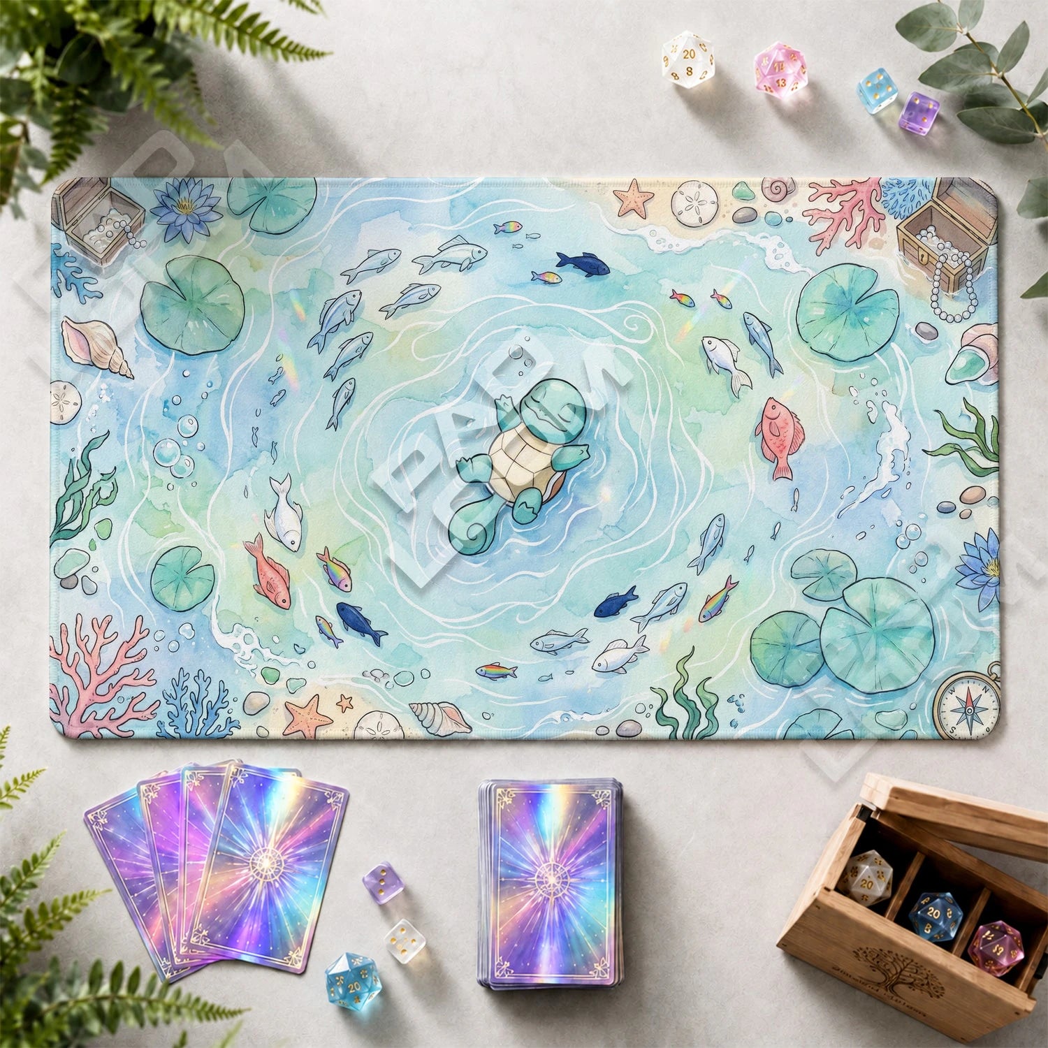 Squirtle Pond Playmat - Pokemon TCG Mat - view 2
