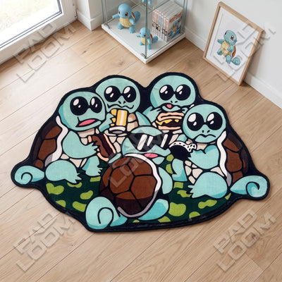 Squirtle Squad Rug - Shaped Anime Area Rug