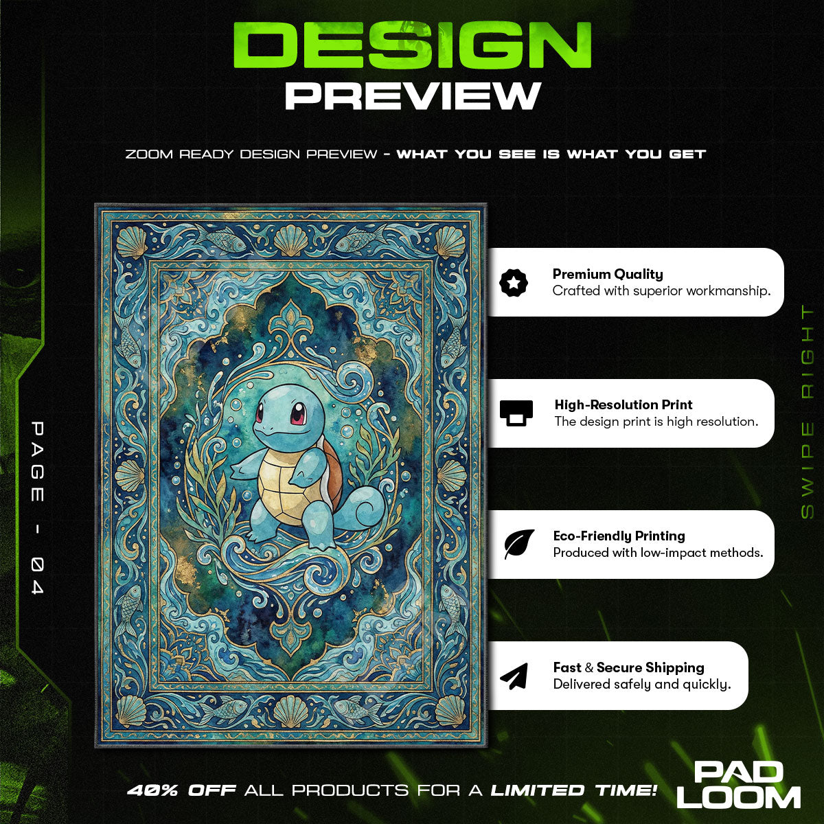 Chair character design printed on rug