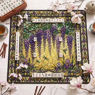 Stained Glass Wisteria Mahjong-Matte - Mah-Jongg Matte