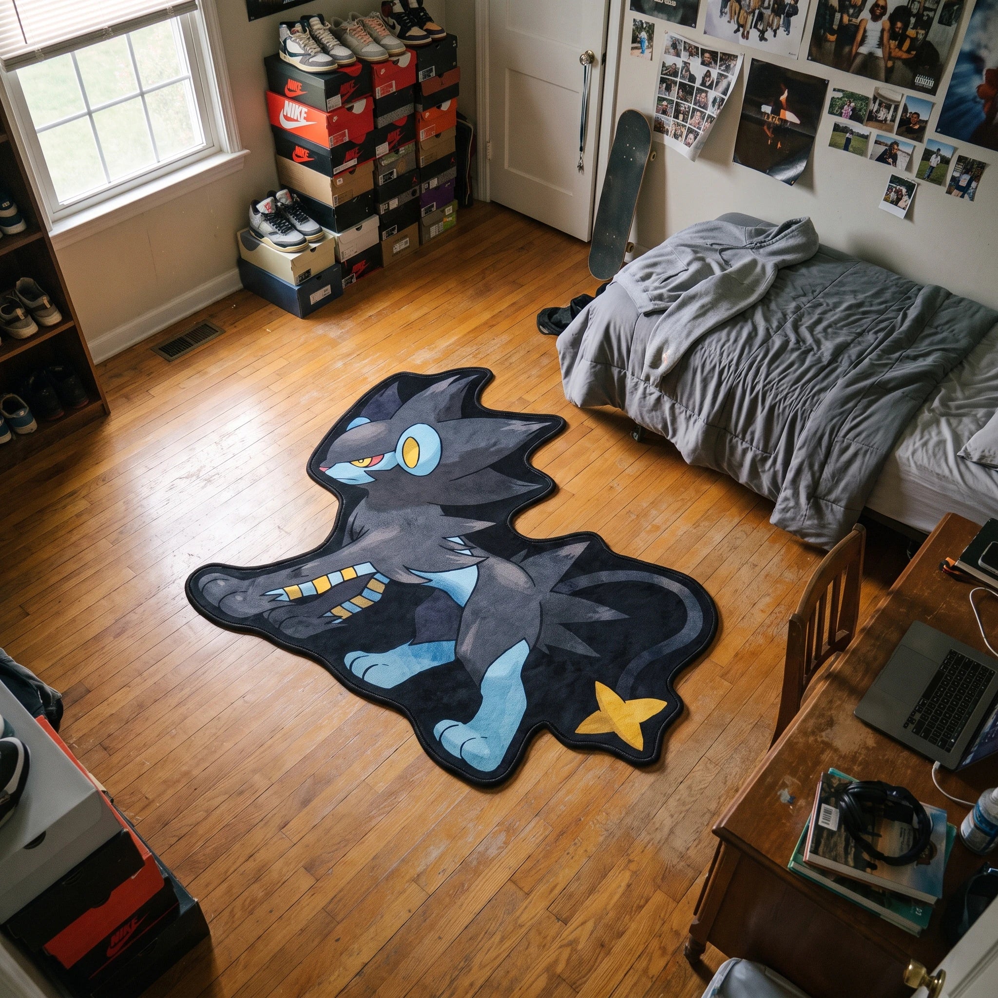 Stalking Luxray Rug - Shaped Anime Area Rug