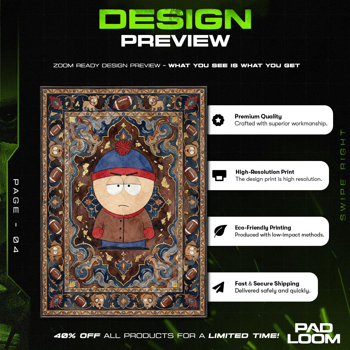 Stan Marsh South Park Cartoon Area rug — main product view
