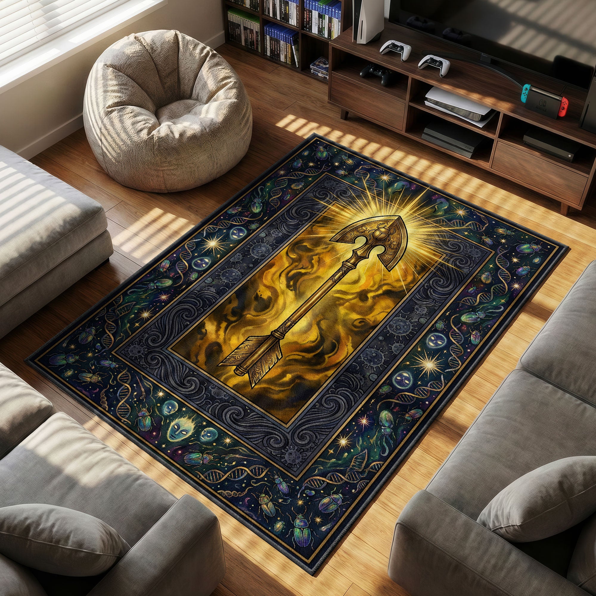 DIO World themed area rug for home decor fans