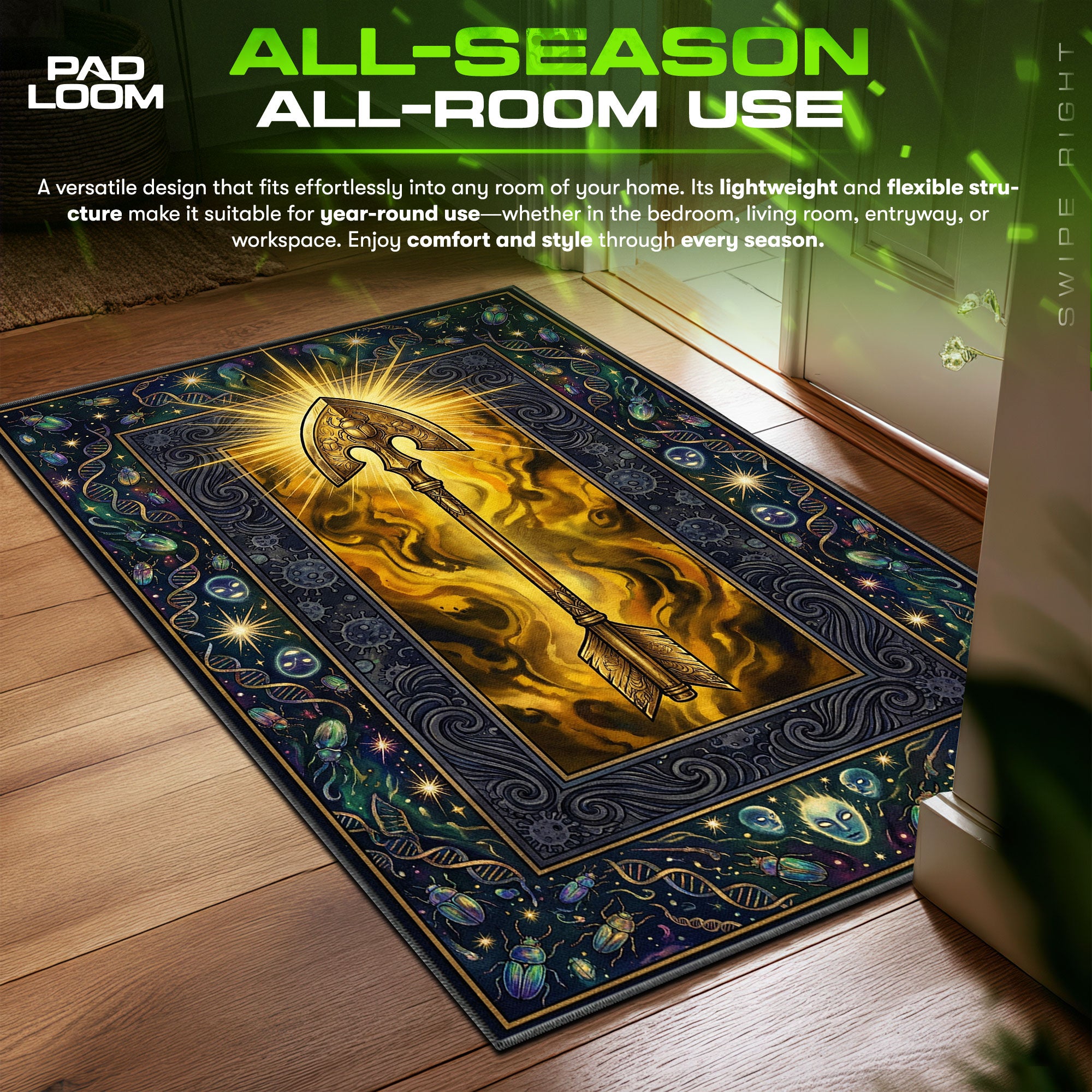 DIO World Time Stop JoJo's Bizarre Chair fan rug — premium quality print